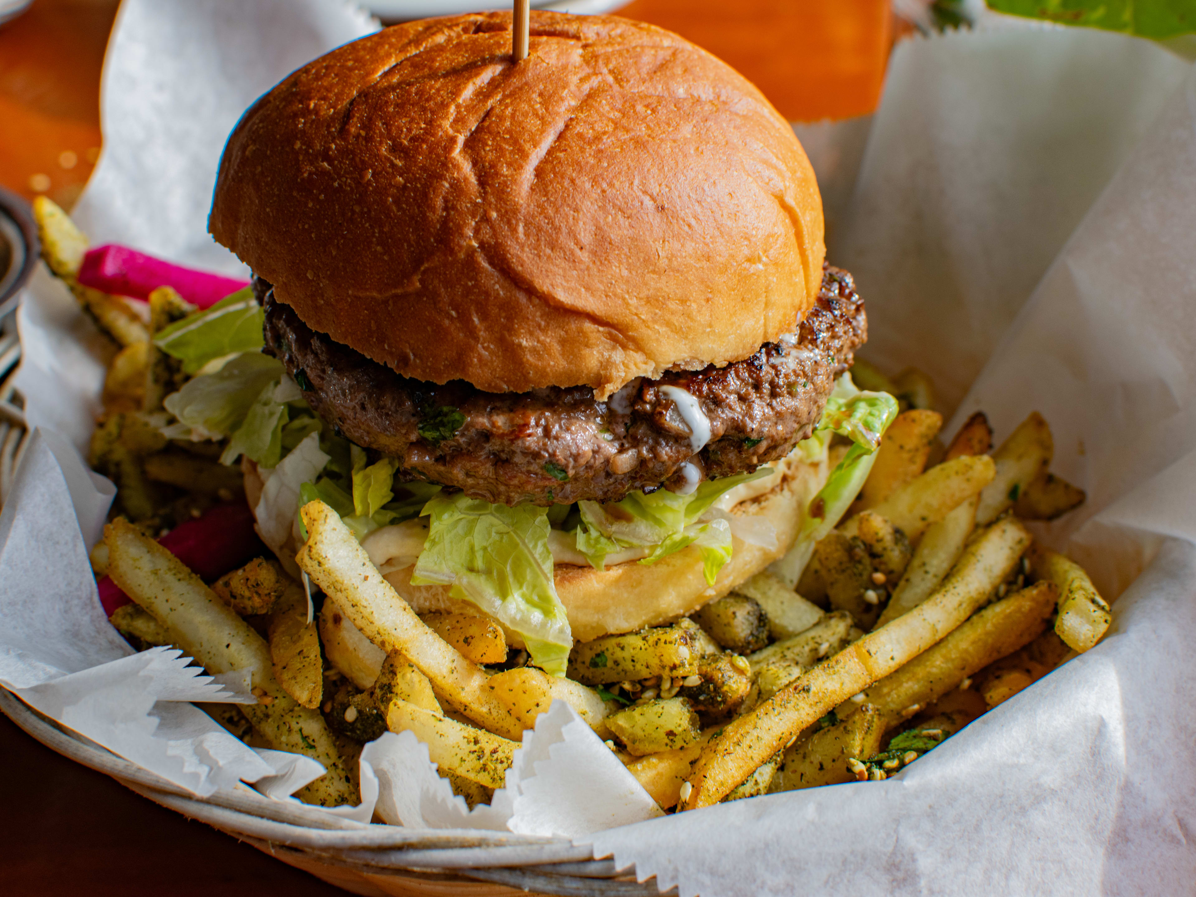 Kofta burger and za'atar fries.