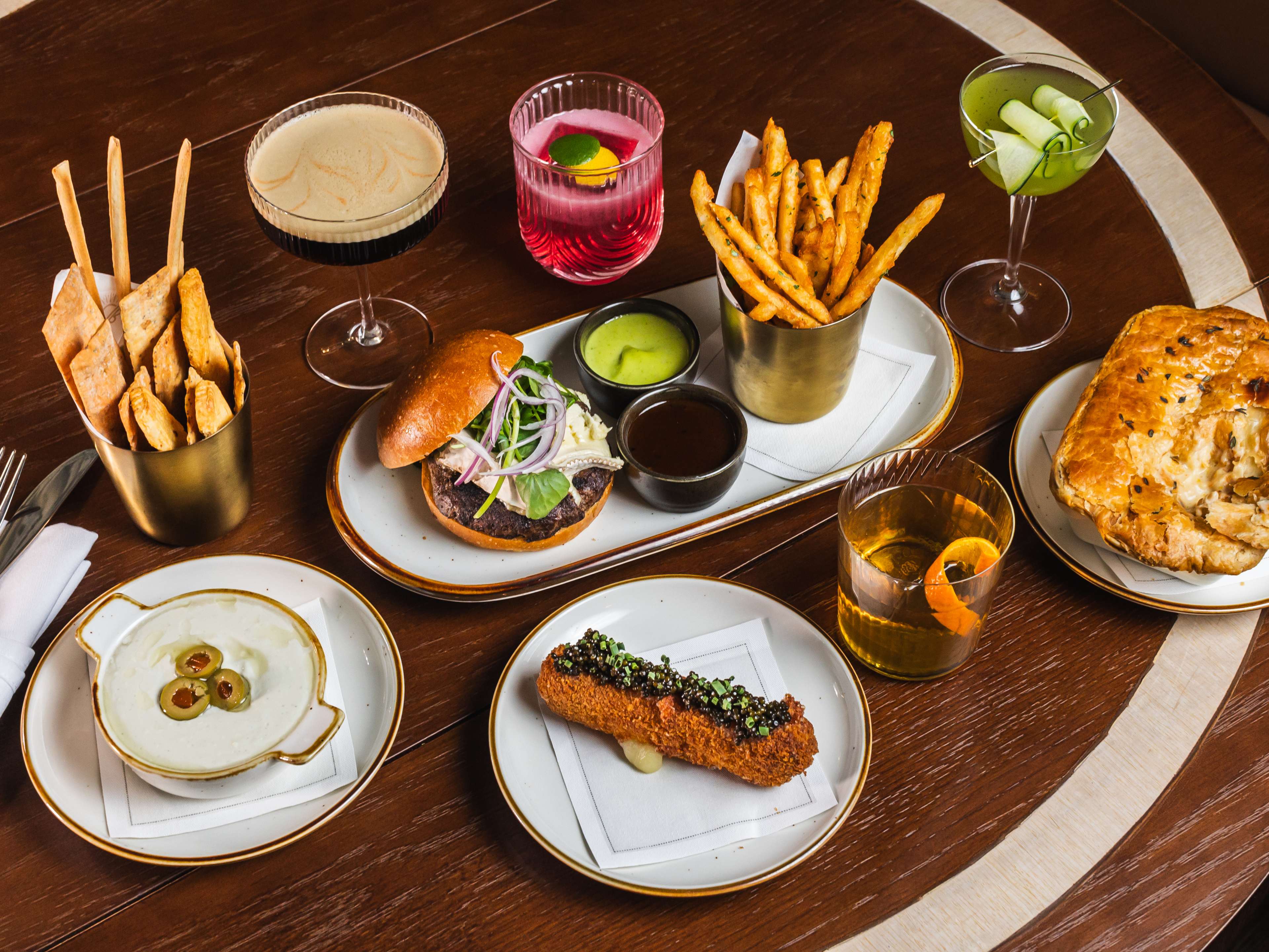 A spread of dishes at Chelsea Living Room.