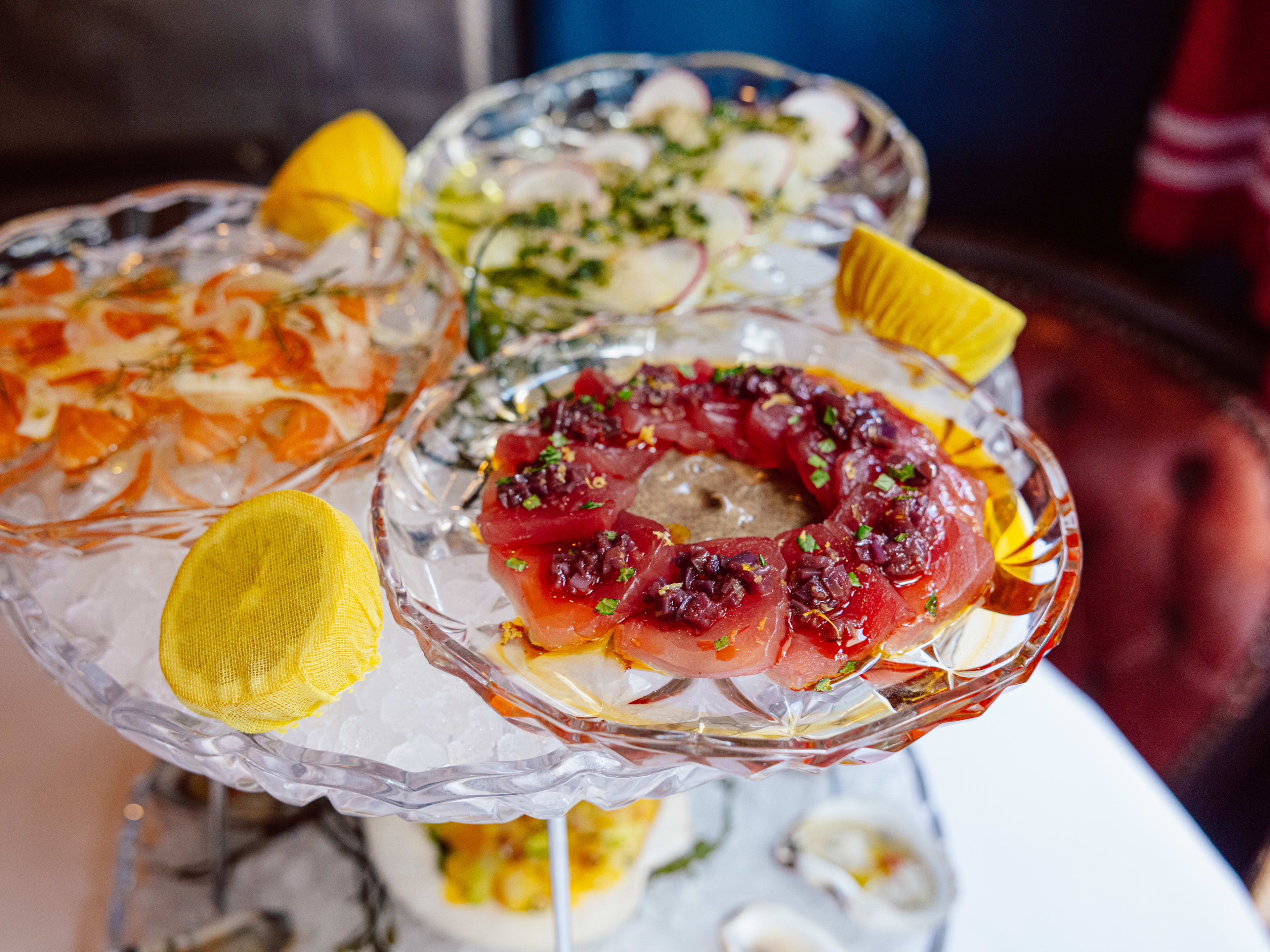 The top of the seafood tower from Carbone.