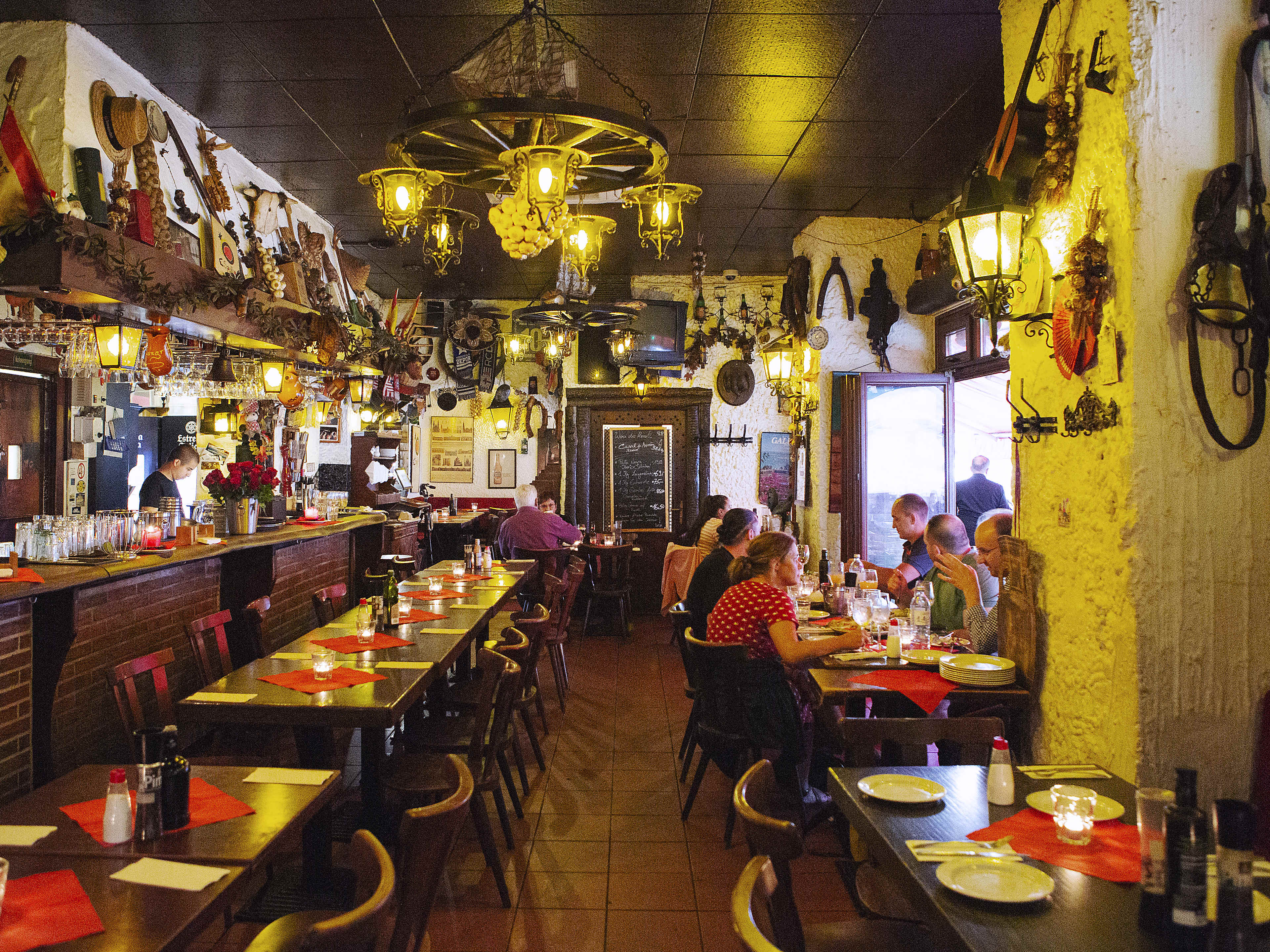 Colorful interior dining space at El Borriquito