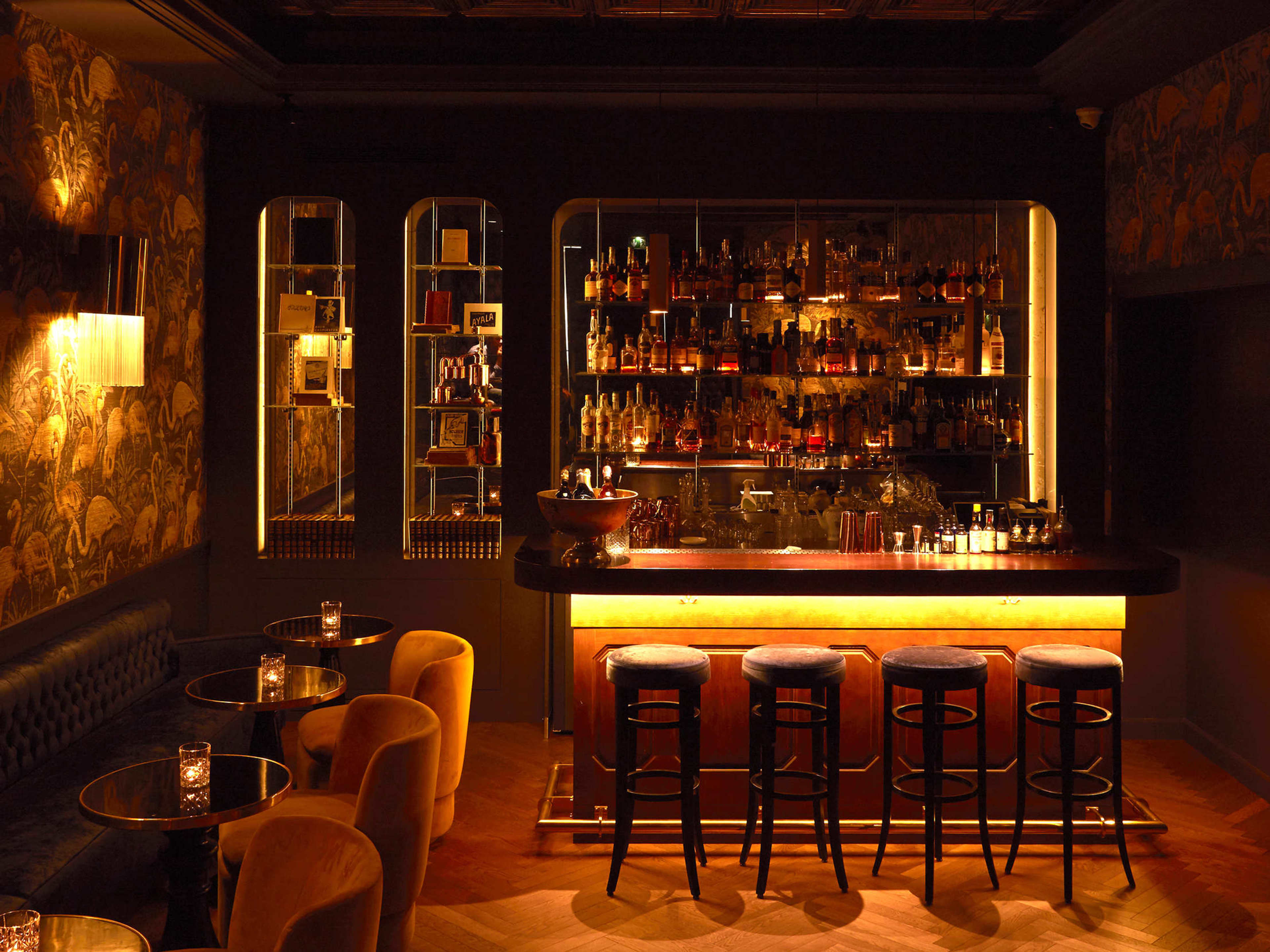 The speakeasy bar inside Fitzgerald restaurant in Paris.