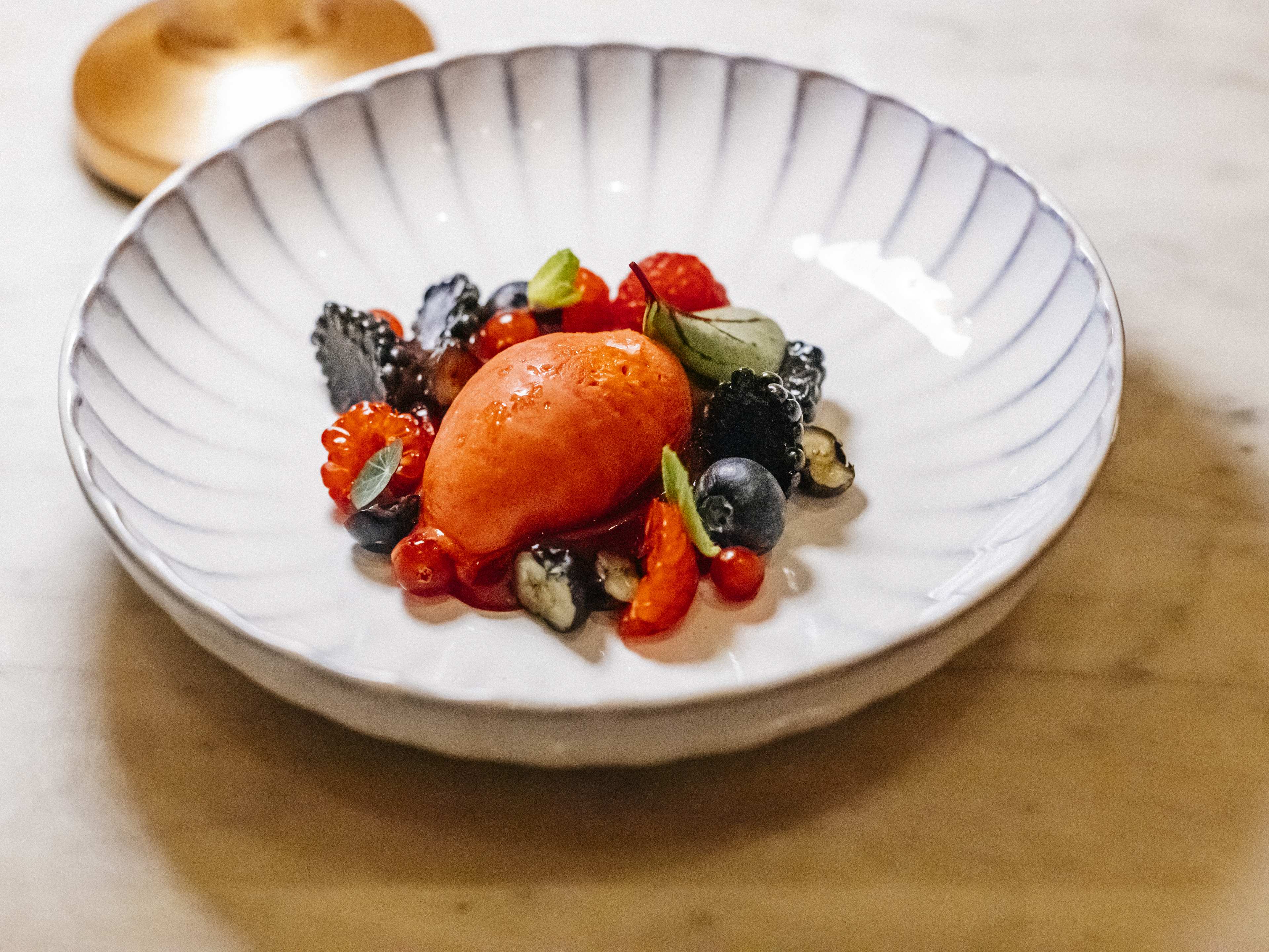 Sorbet with fresh berries at Giano