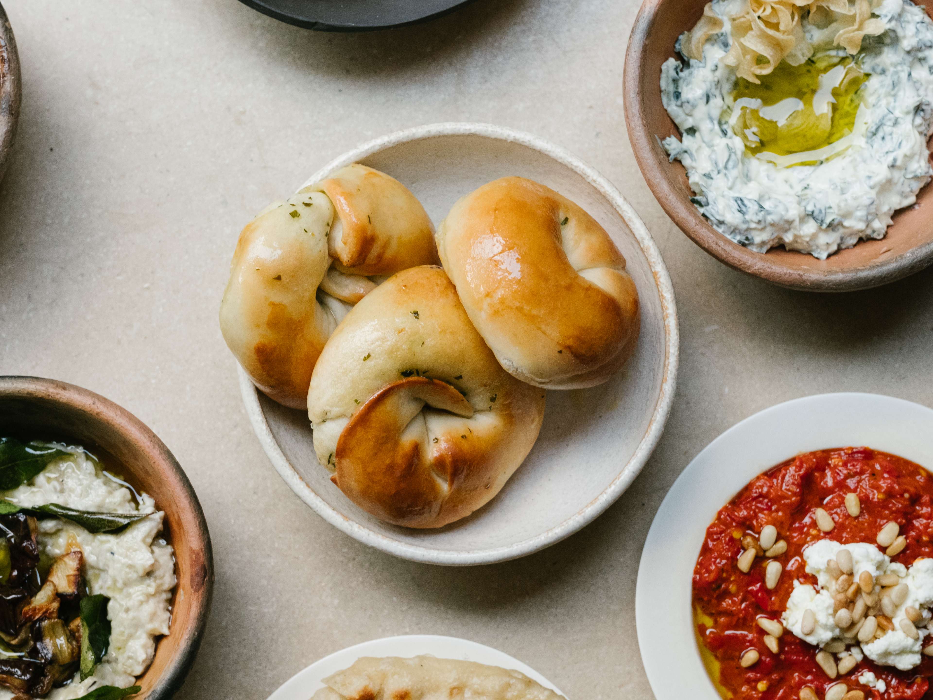 A spread of food at Oma