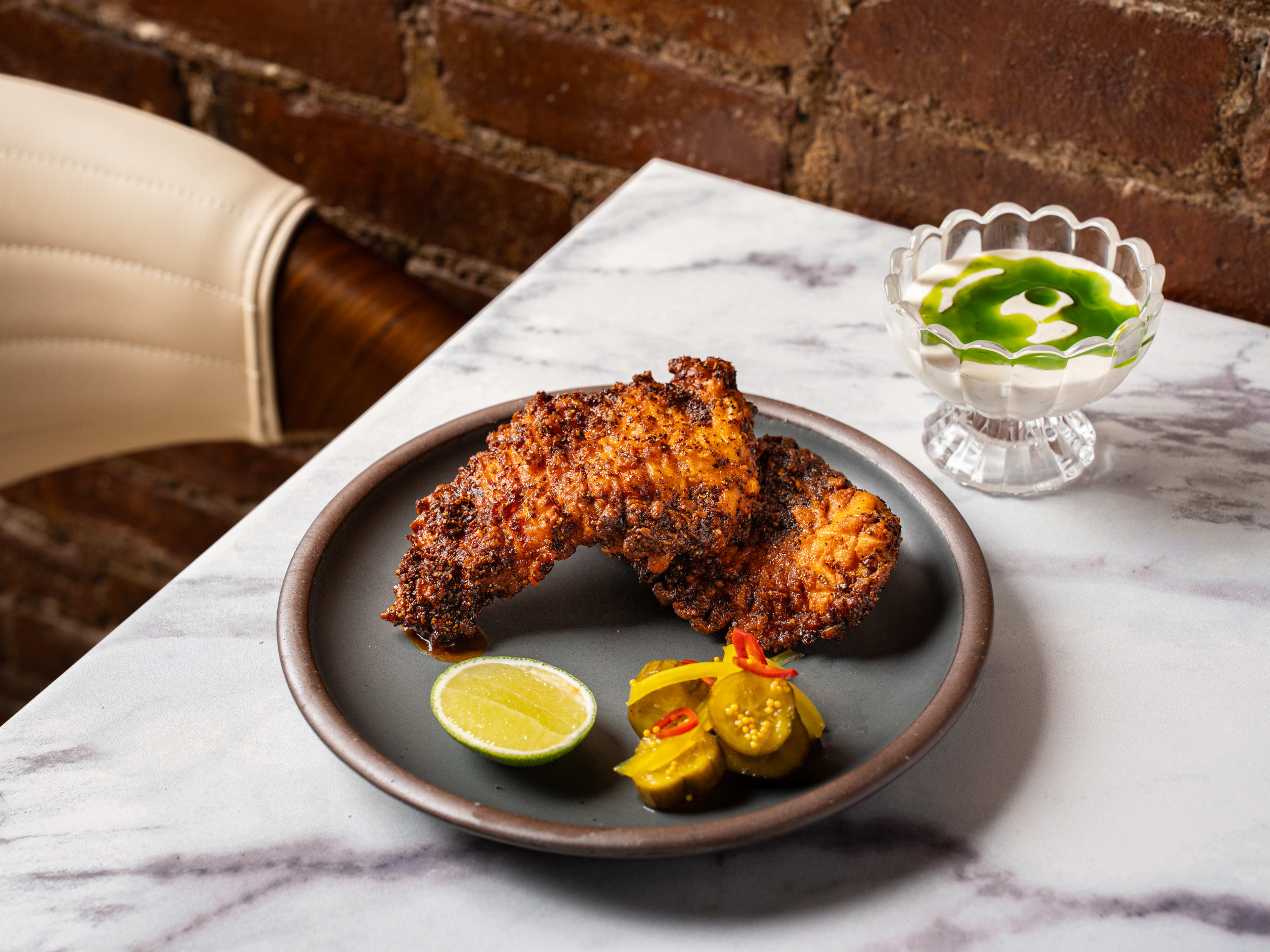 Hot fried skate in a plate.