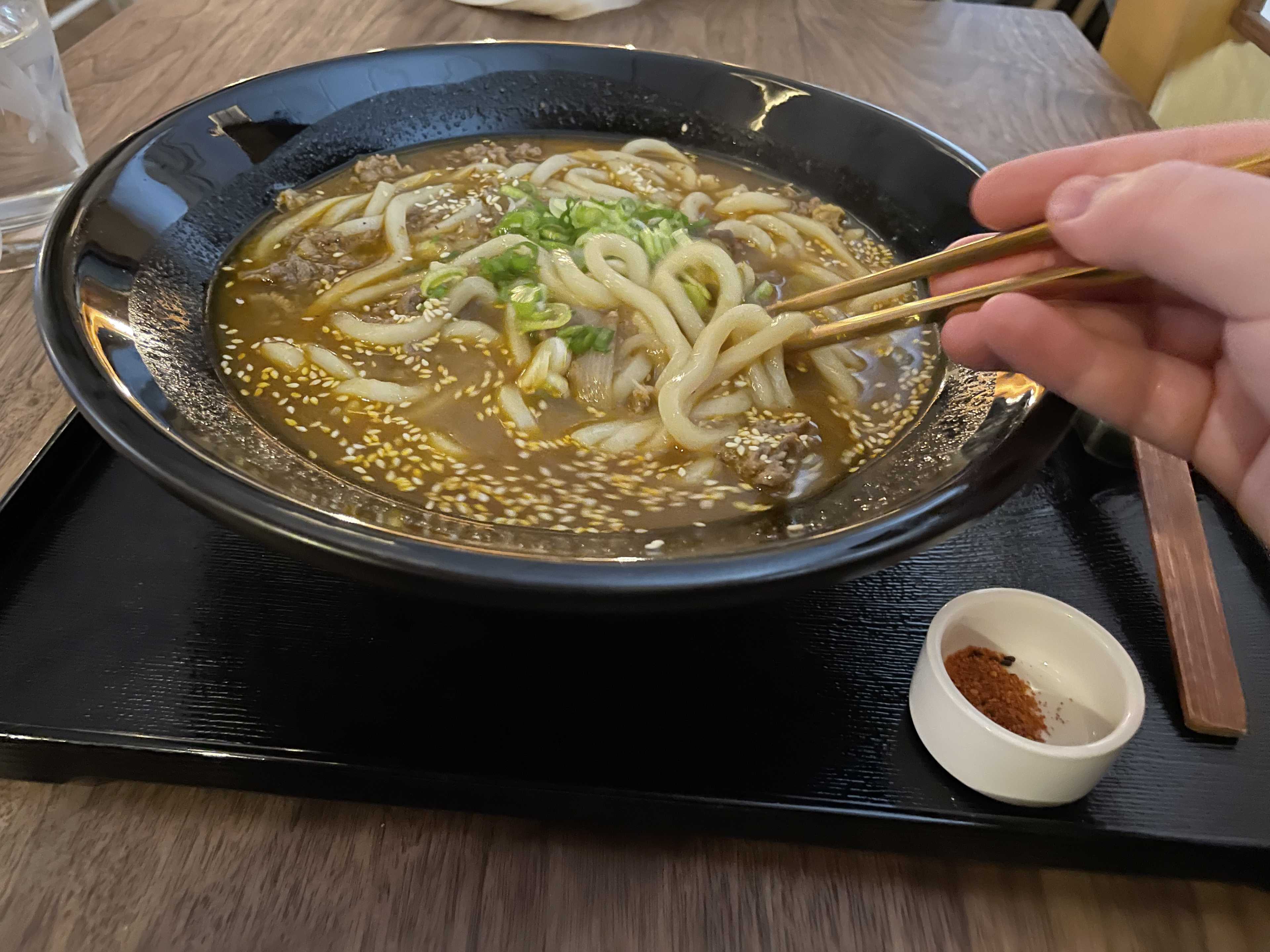 bowl of yaki udon noodles