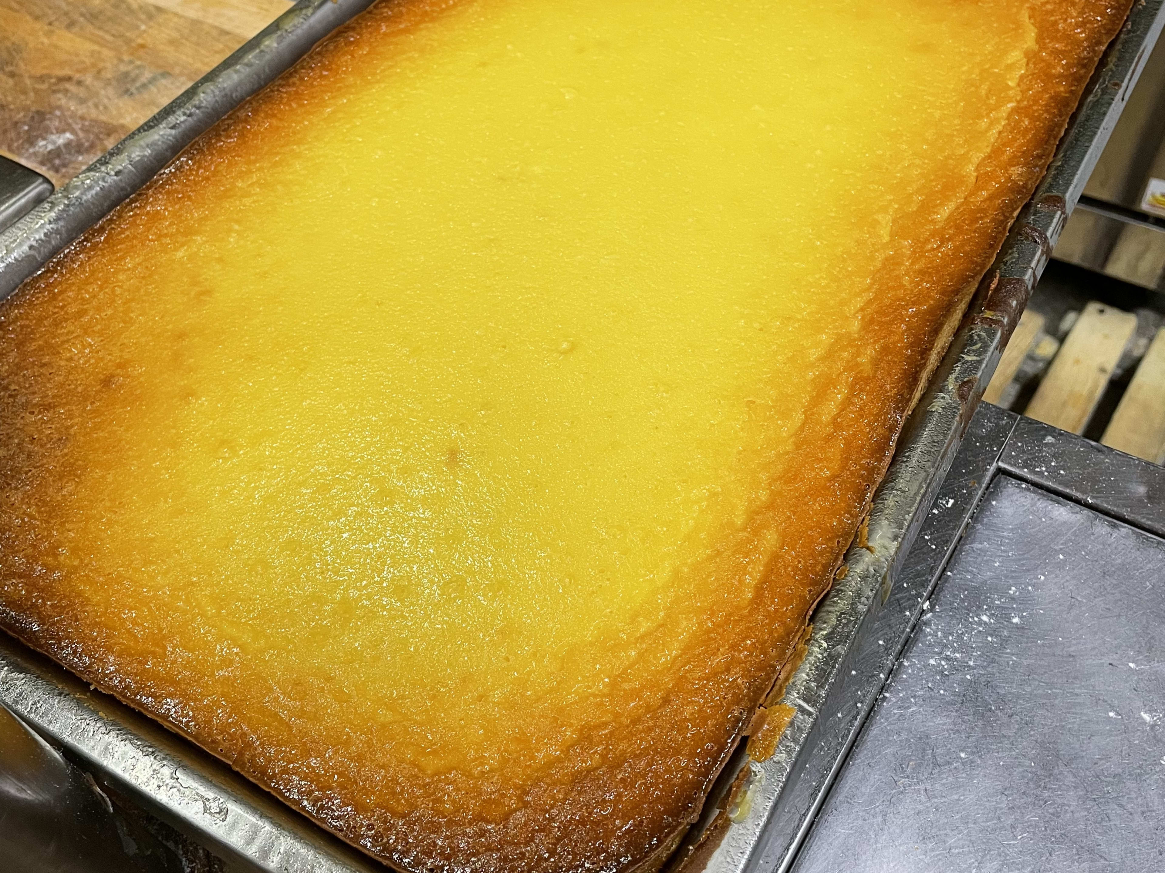 tray of ricotta cheesecake