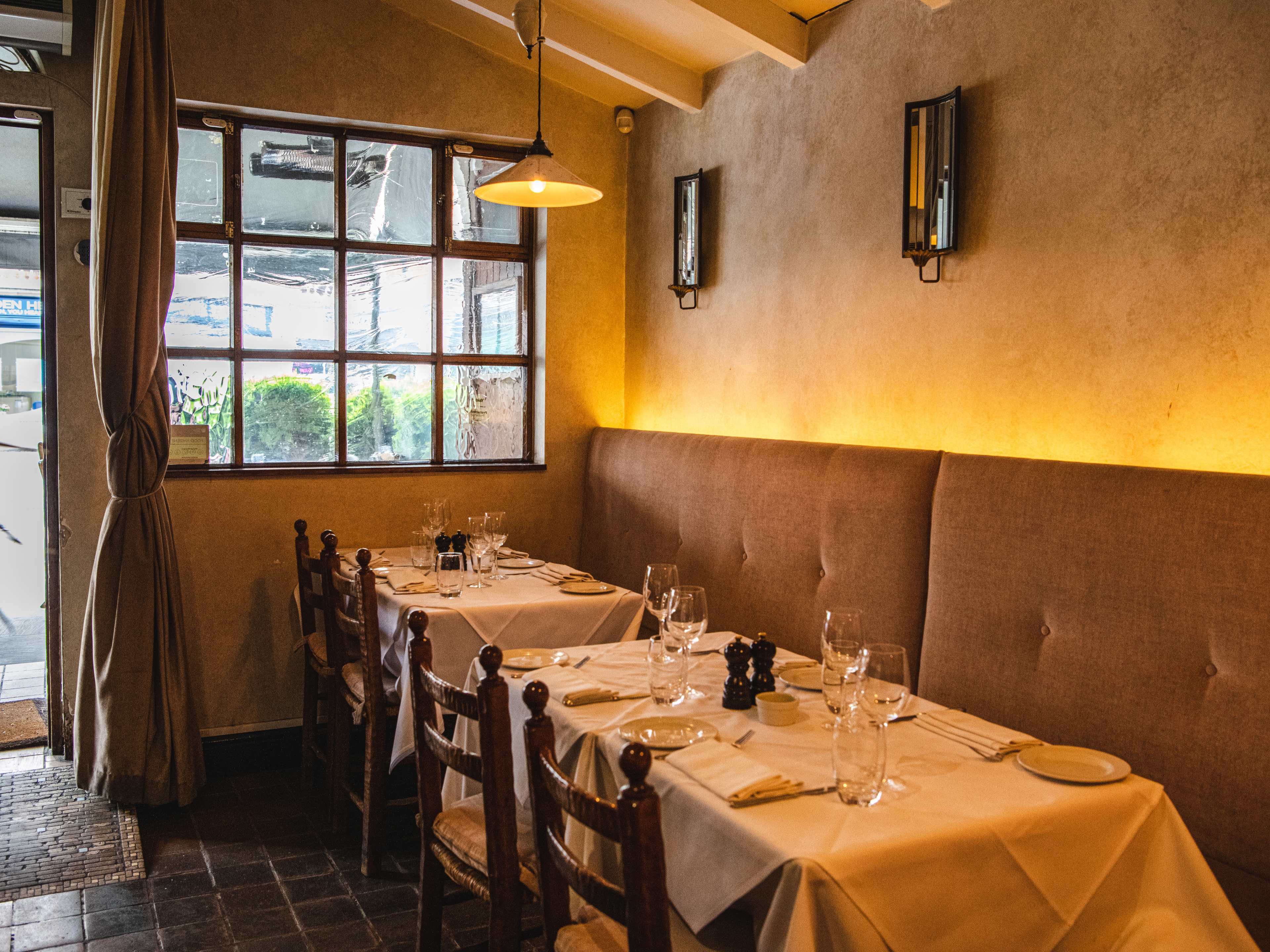 The interior seating area at Il Portico.