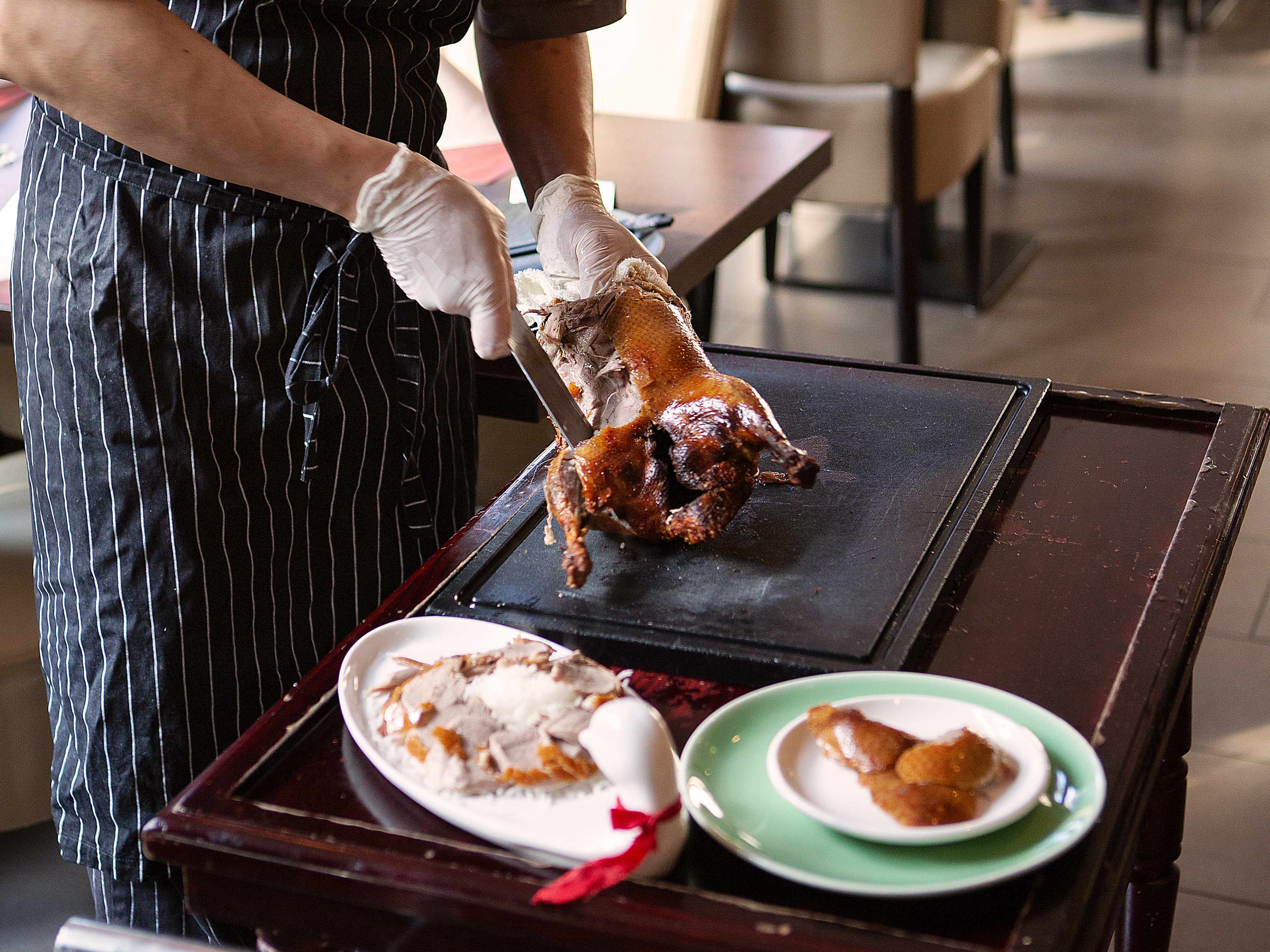 Whole Peking duck carved table side at Jolly