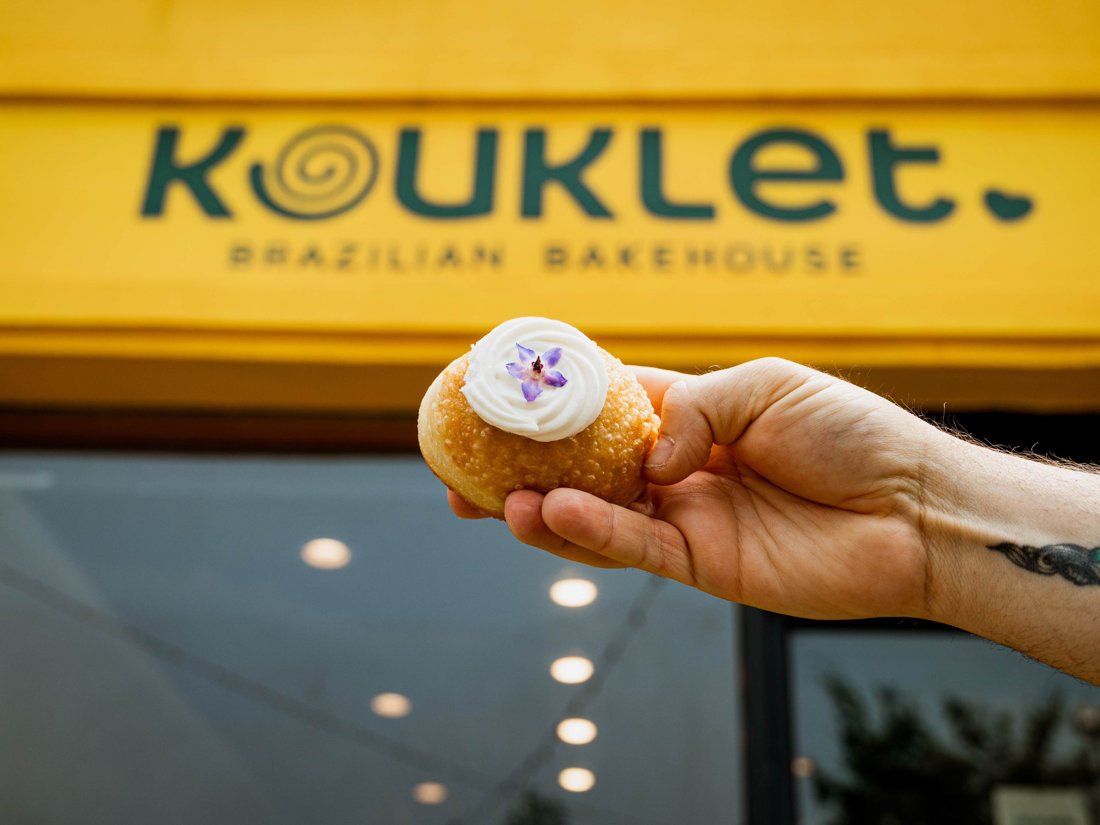 This is a sonhos at Kouklet Bakehouse.