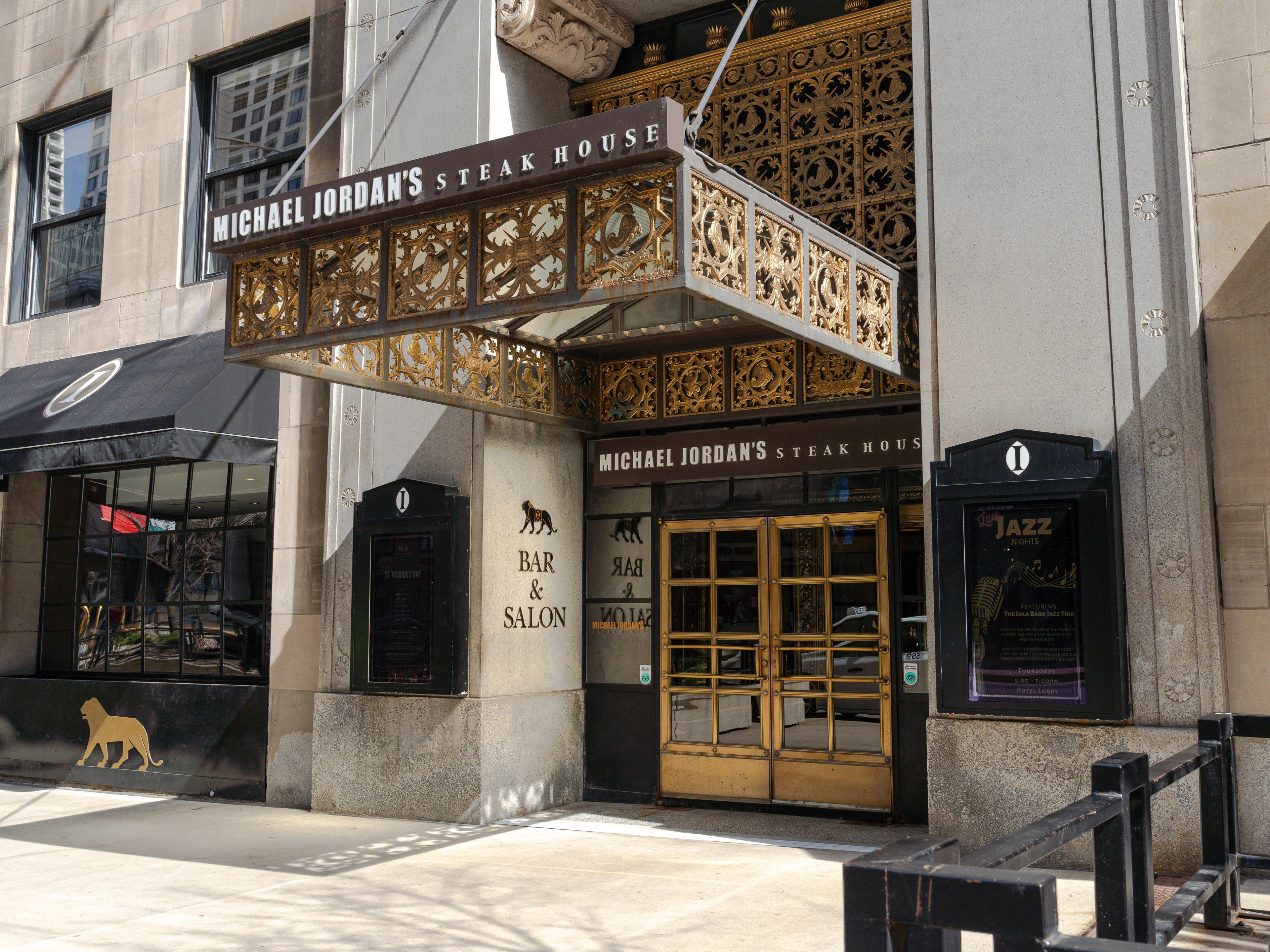 Ornate exterior sign of Michael Jordan's Steak House