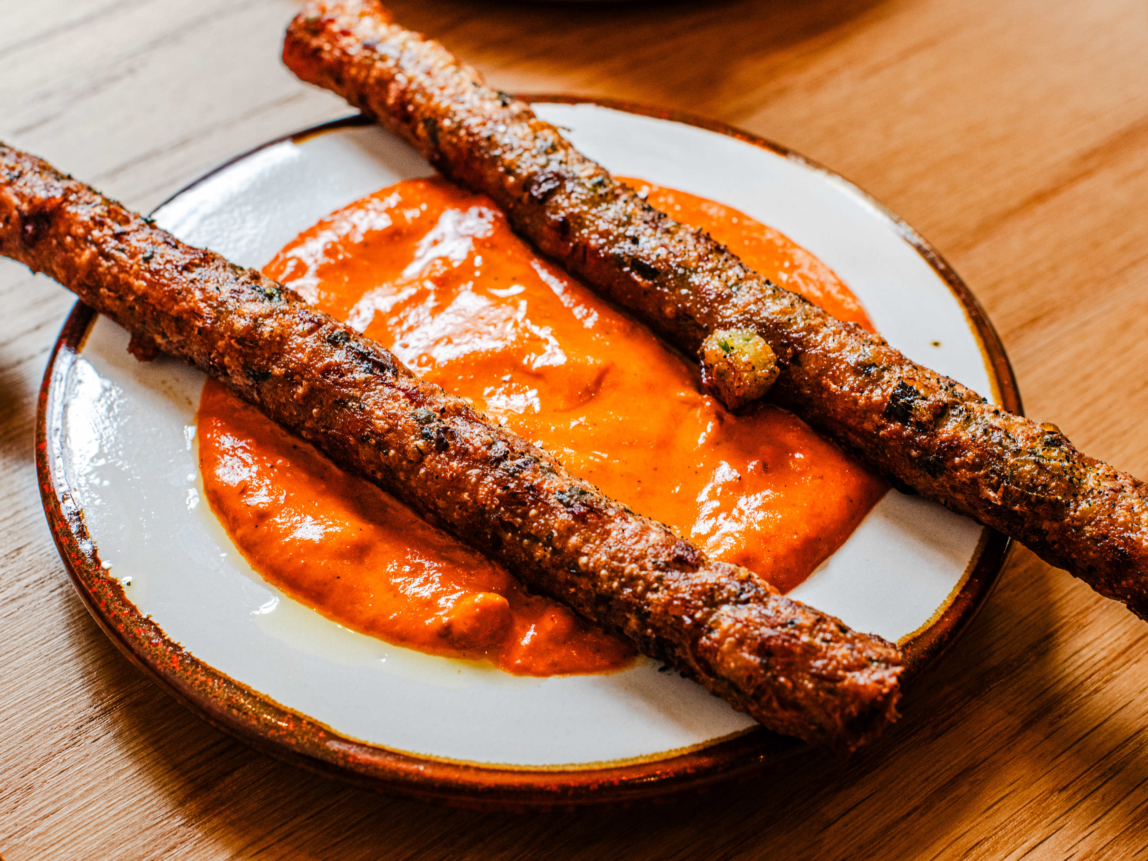 The salt cod churros with romesco sauce from Morchella.