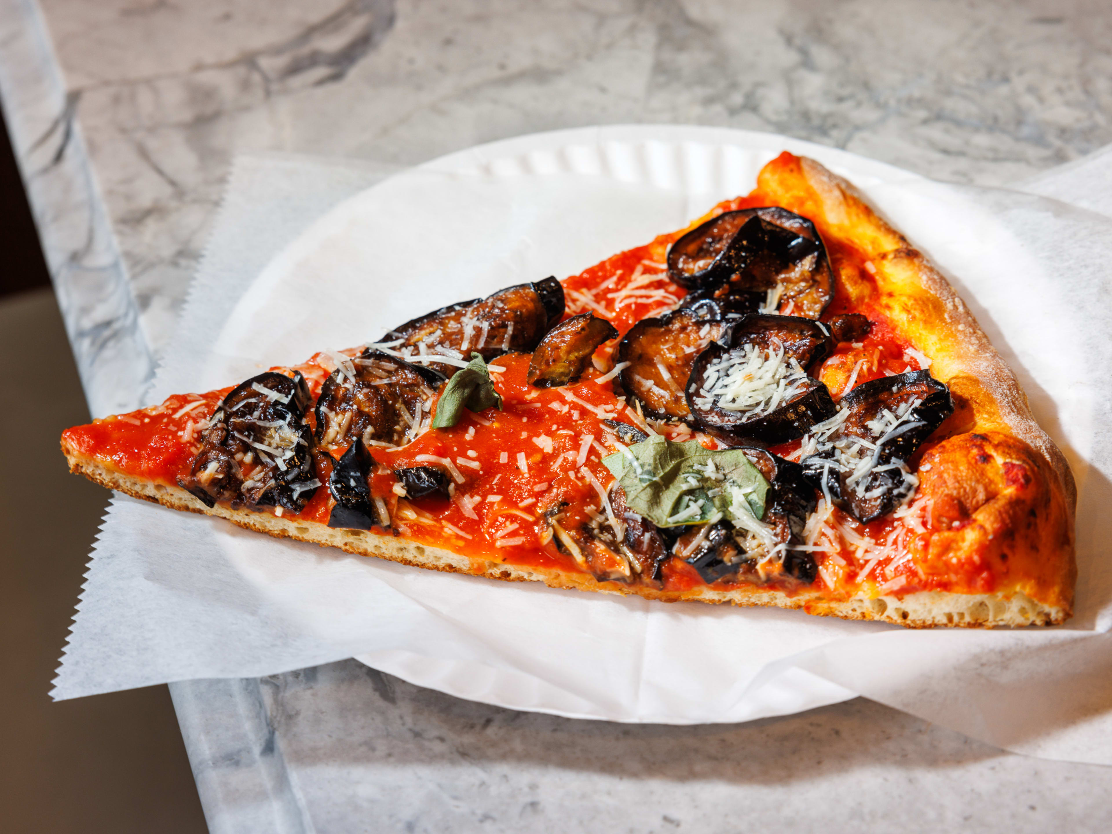 A slice of pizza at Gino's of Bay Ridge.