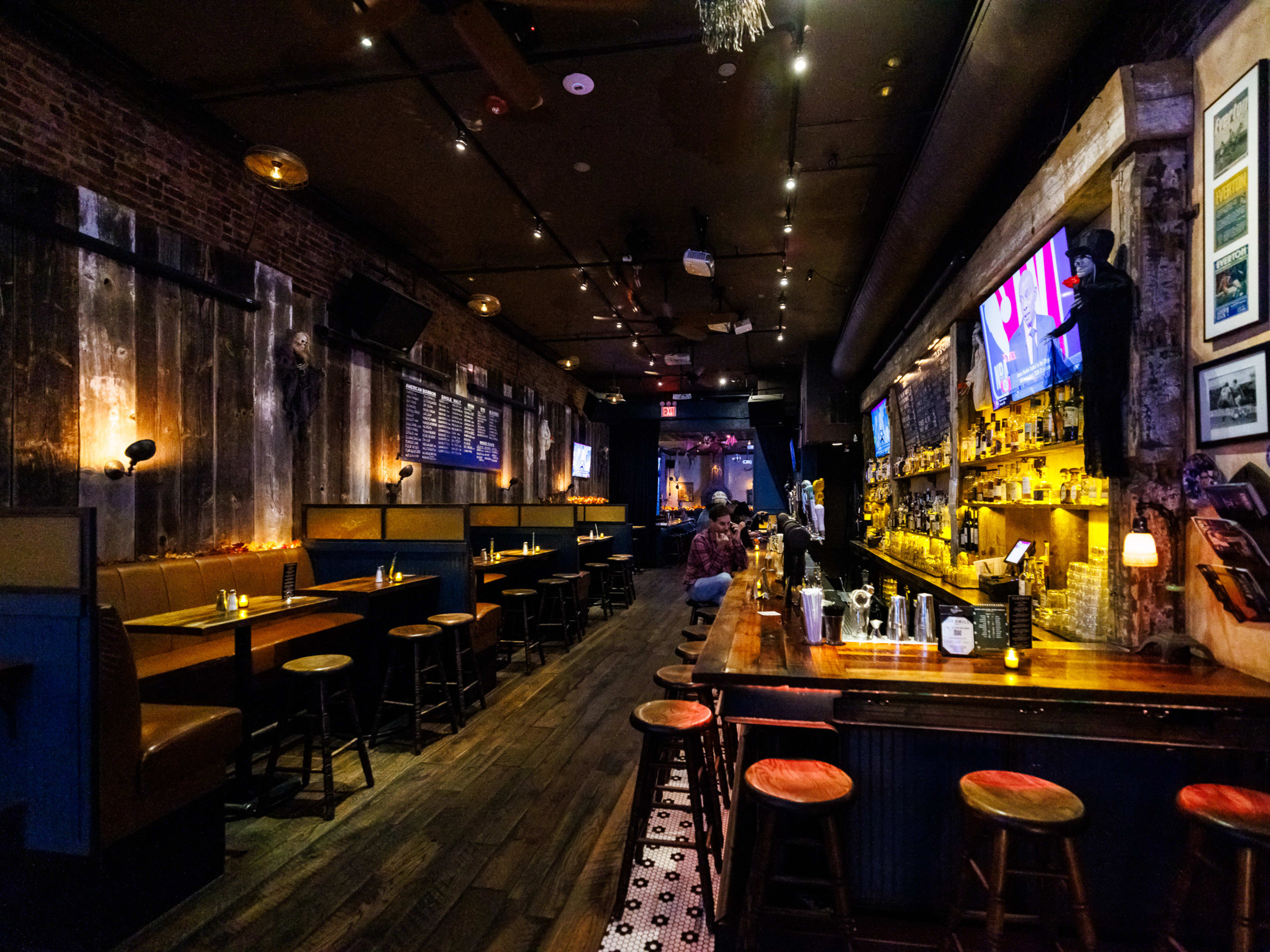 Turnmill Bar interior with booth and bar seating