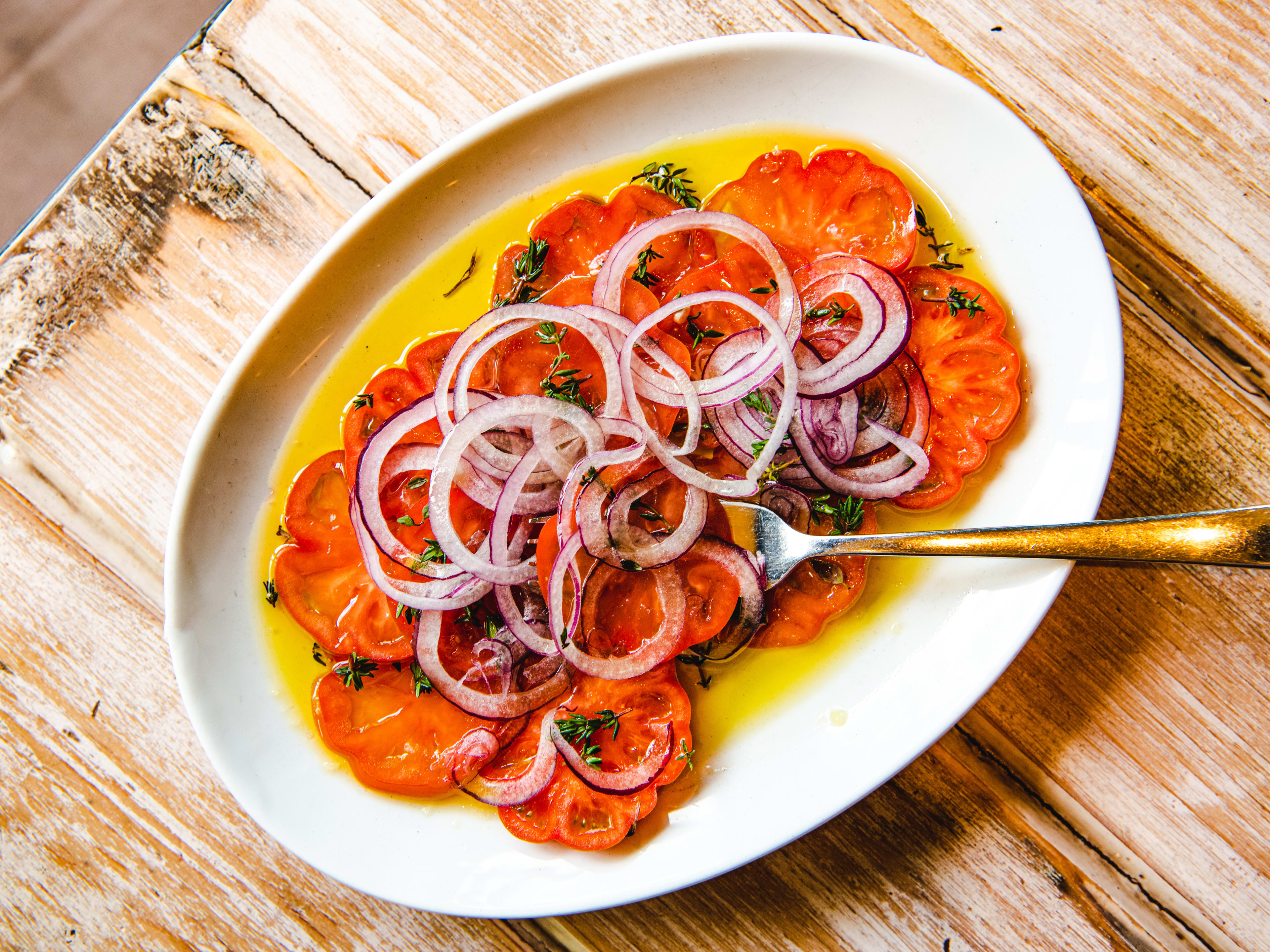 The marinda tomato dish at Oren.