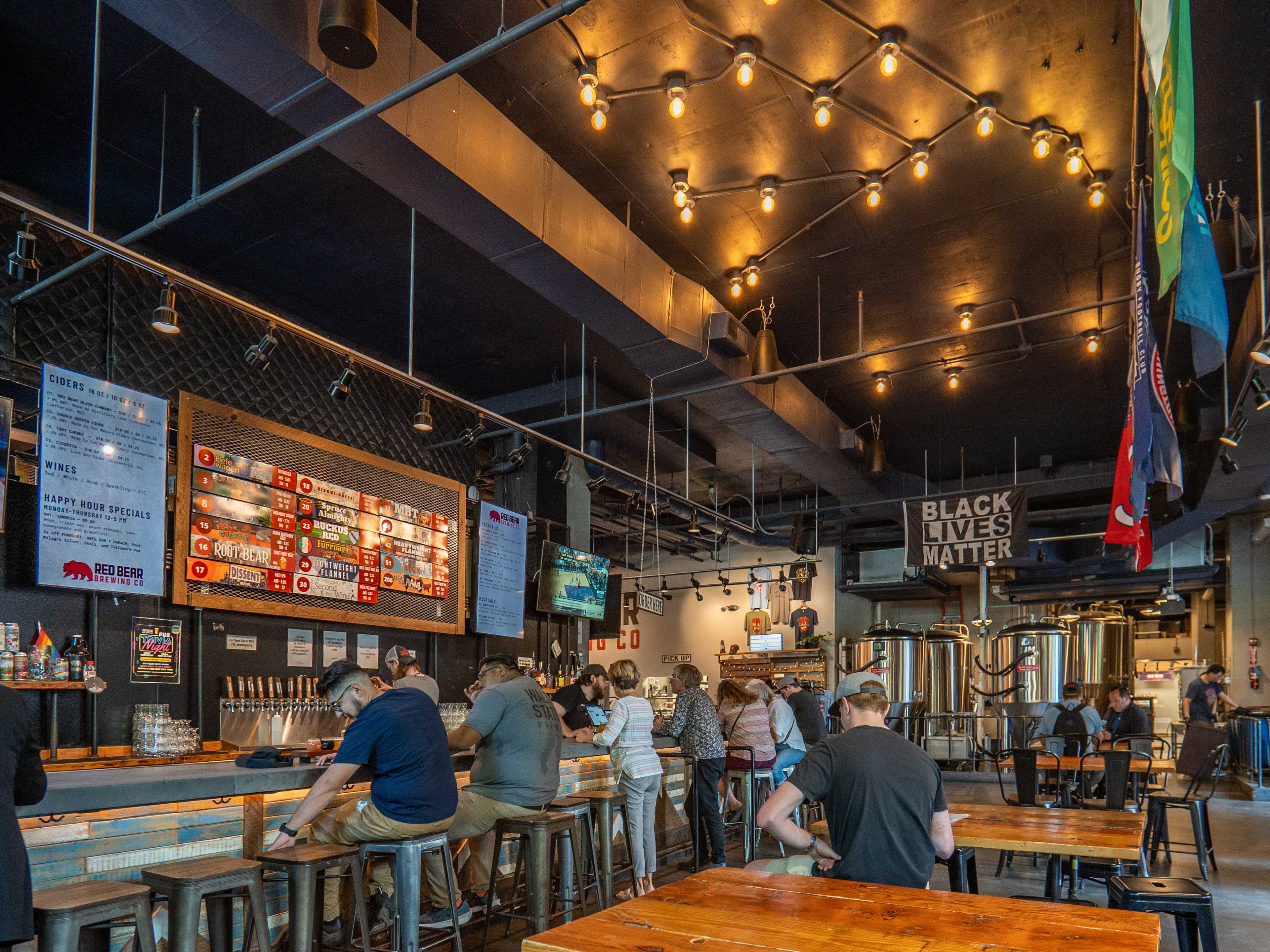 busy brewery interior