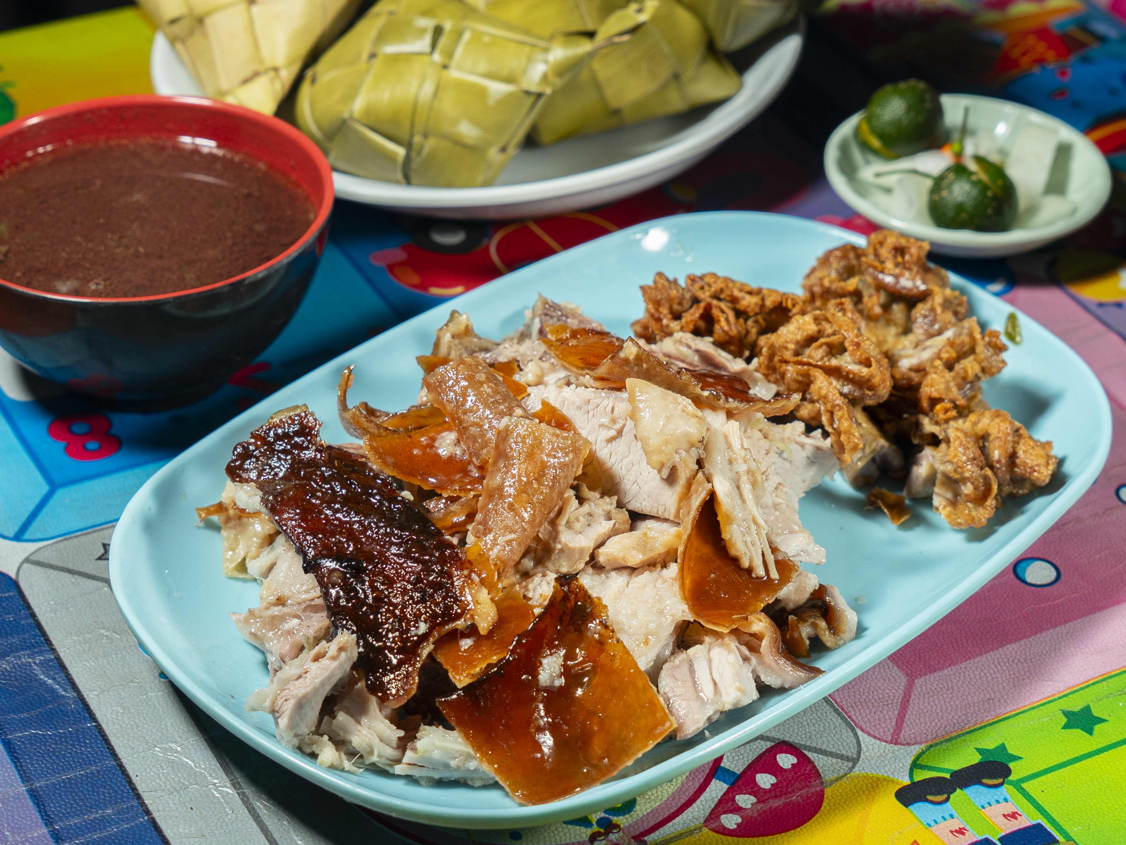 plate of different cuts of pork
