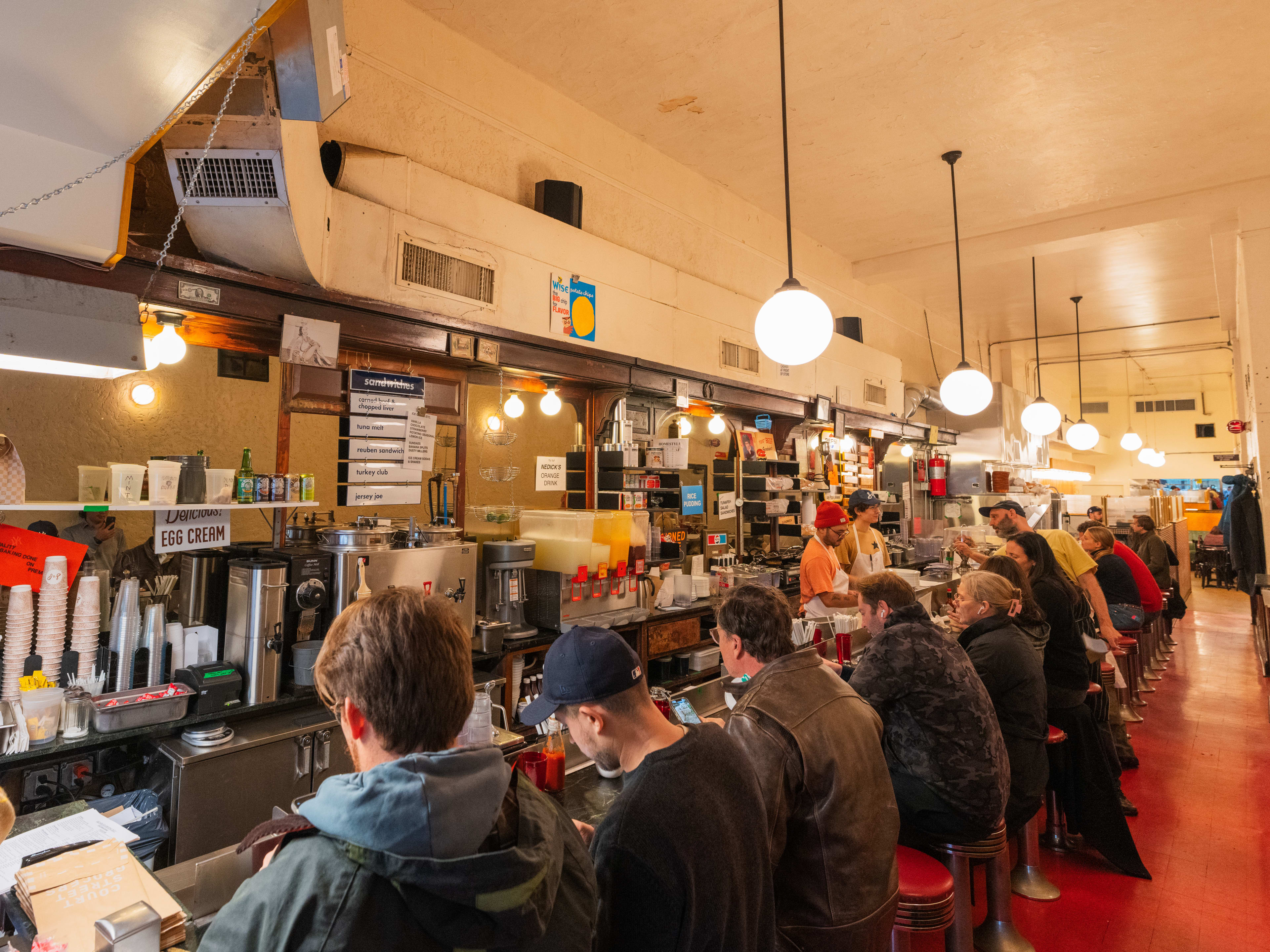 crowded lunch counter at S&P lunch