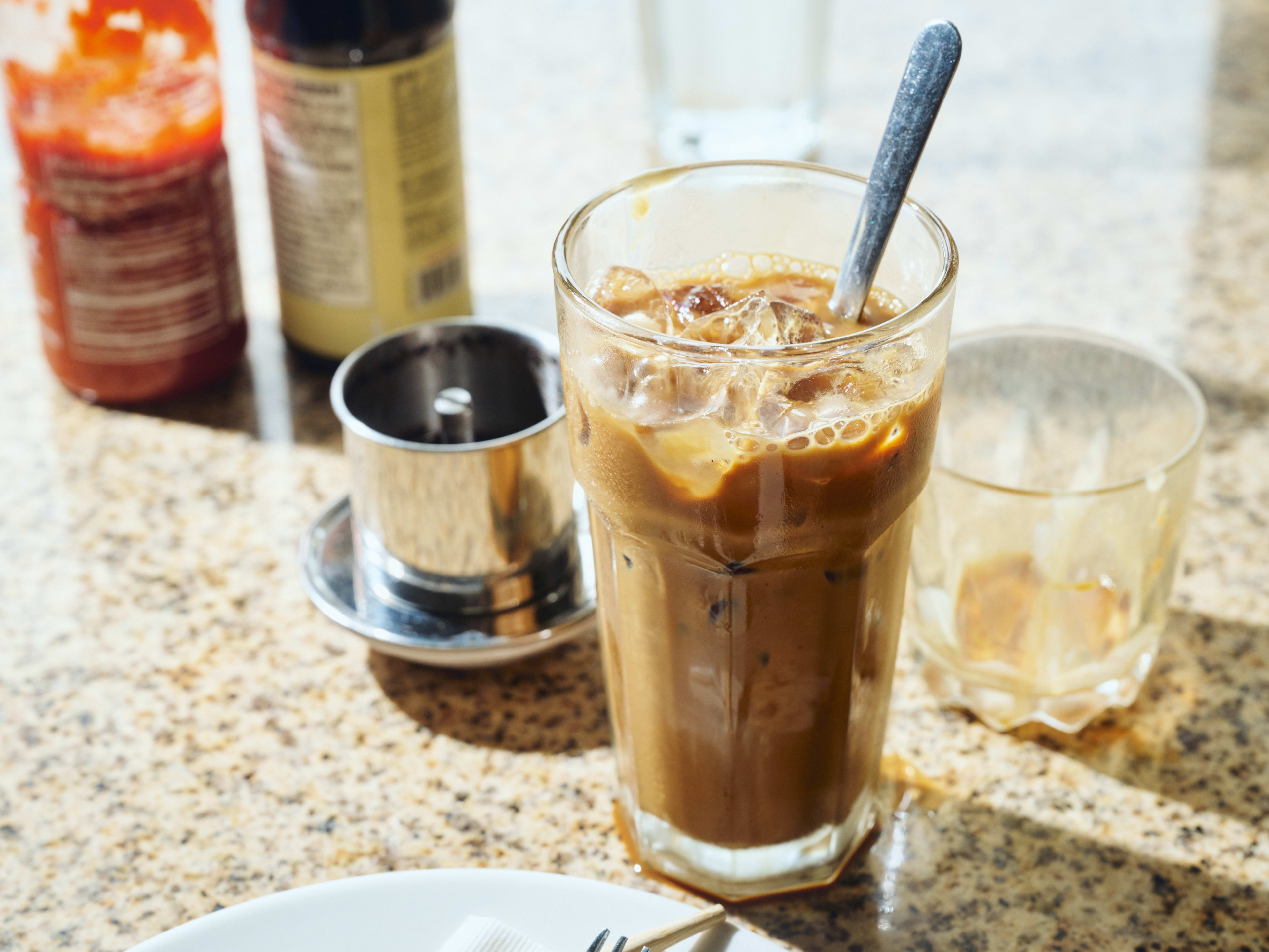 Vietnamese iced coffee with chicory at Ba Mien