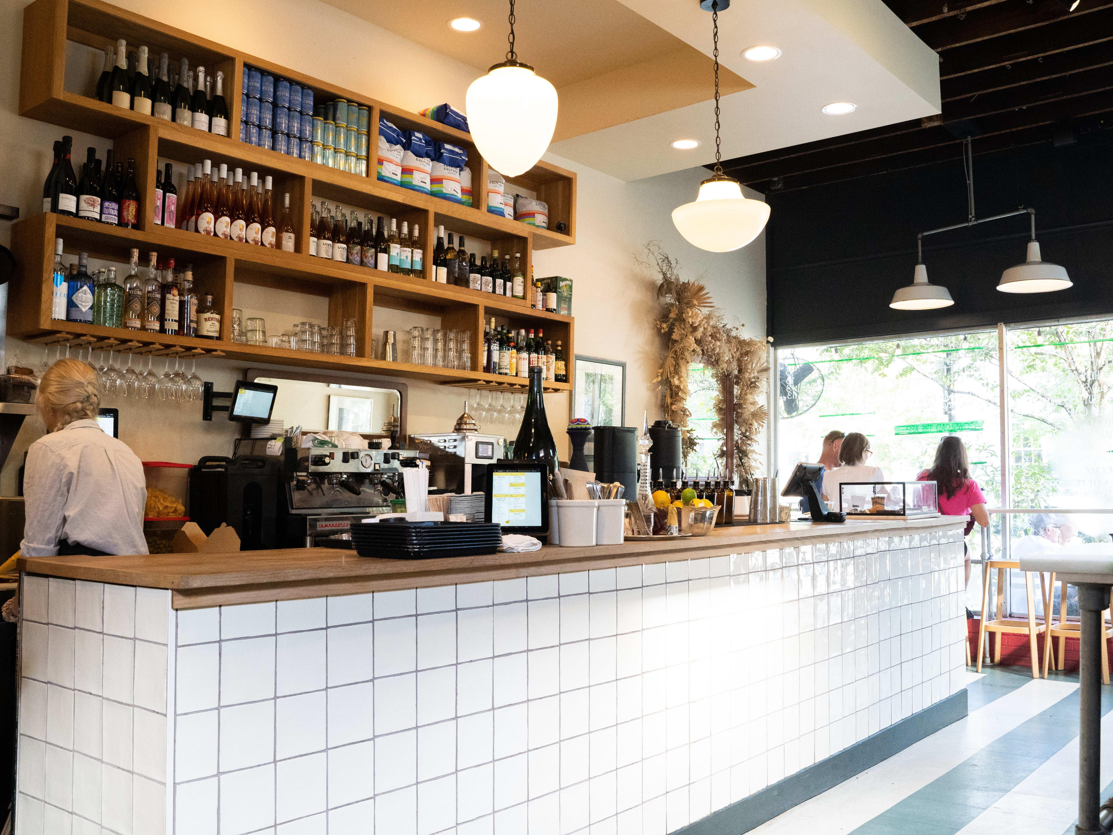 Interior coffee bar at Babas on Cannon