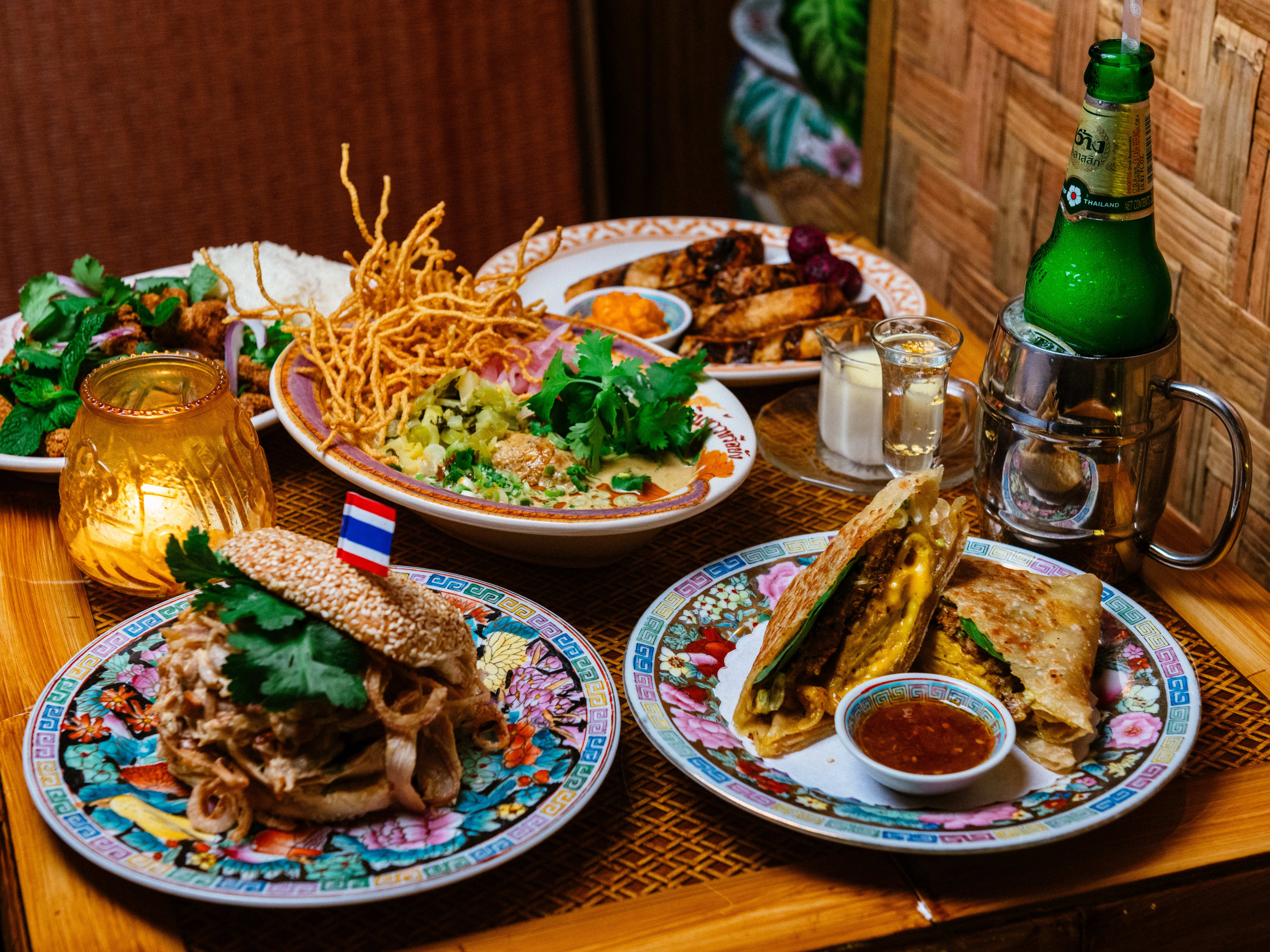 A group of dishes from Thai Diner.