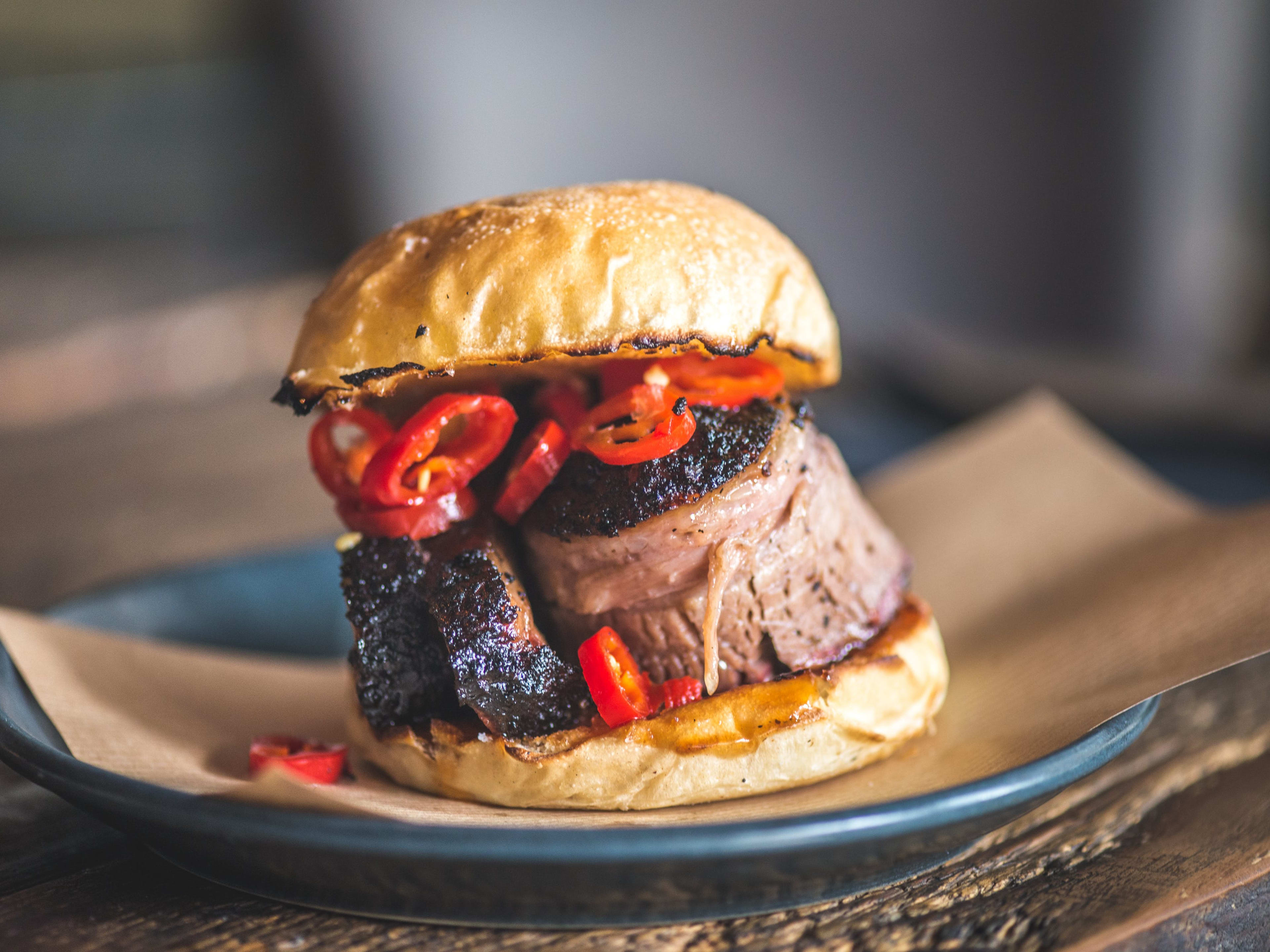 The brisket burger from Smokestak.