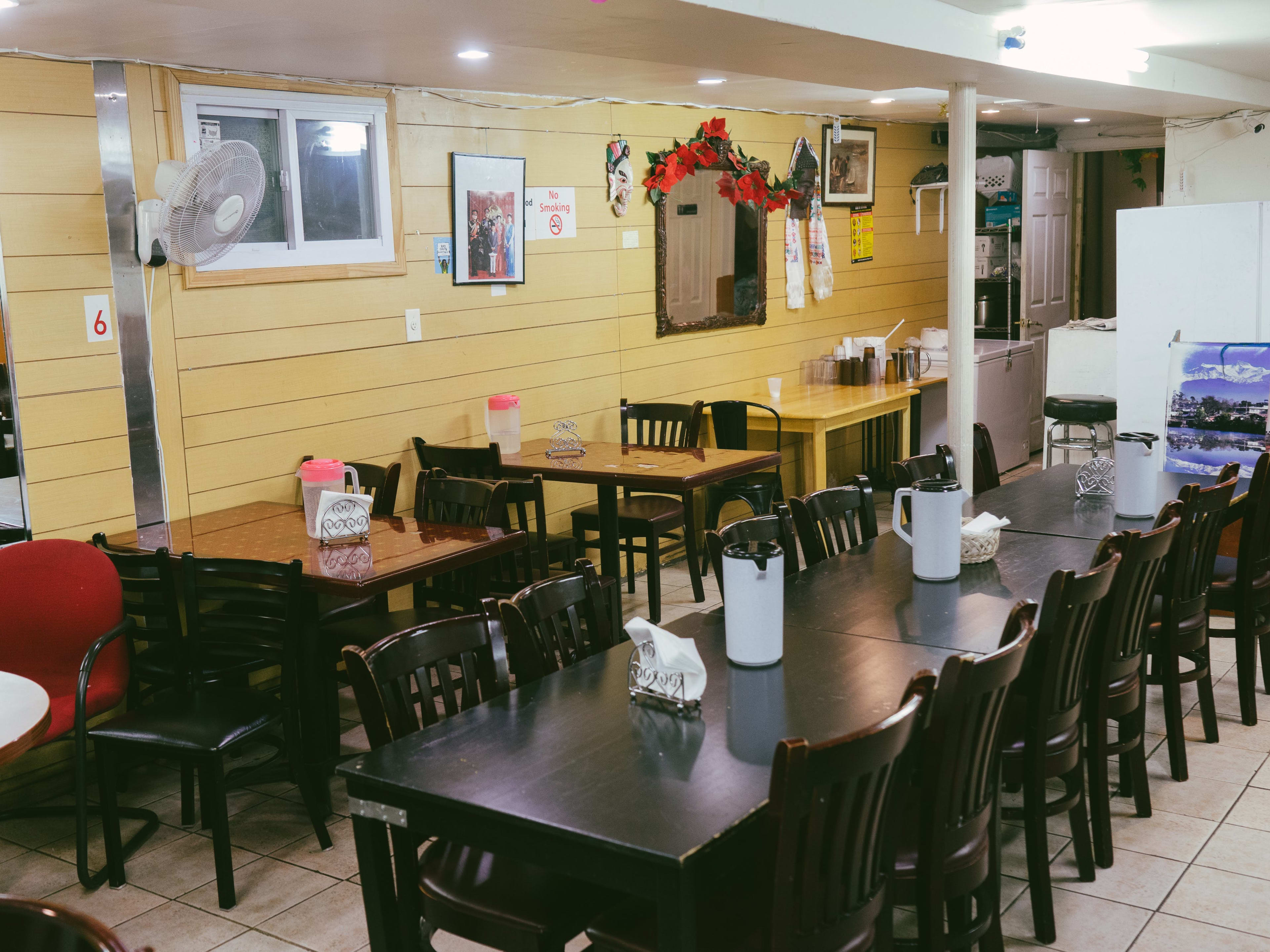 The interior dining area at Nepali Bhanchha Ghar.