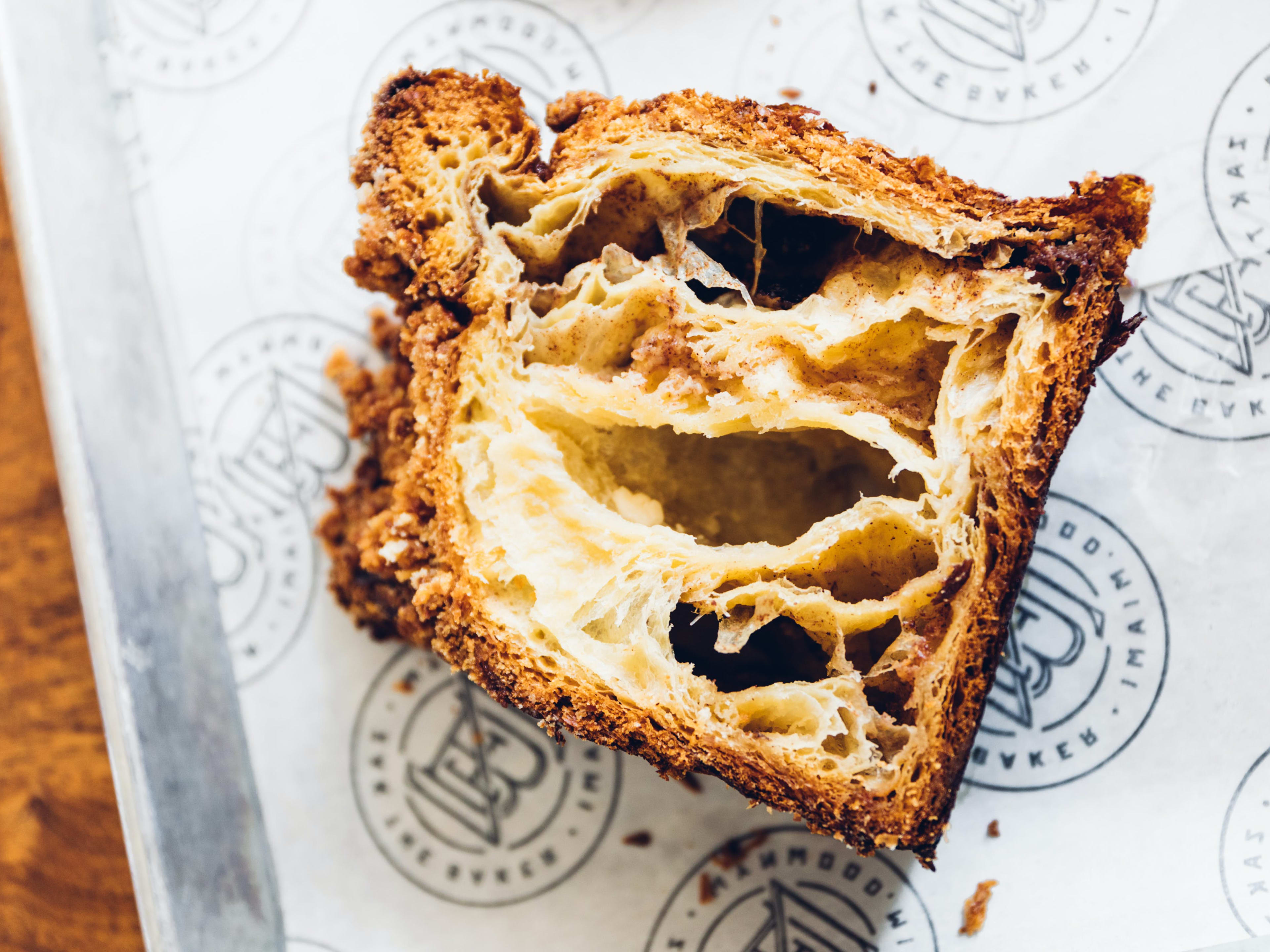 babka sliced to show airy pockets