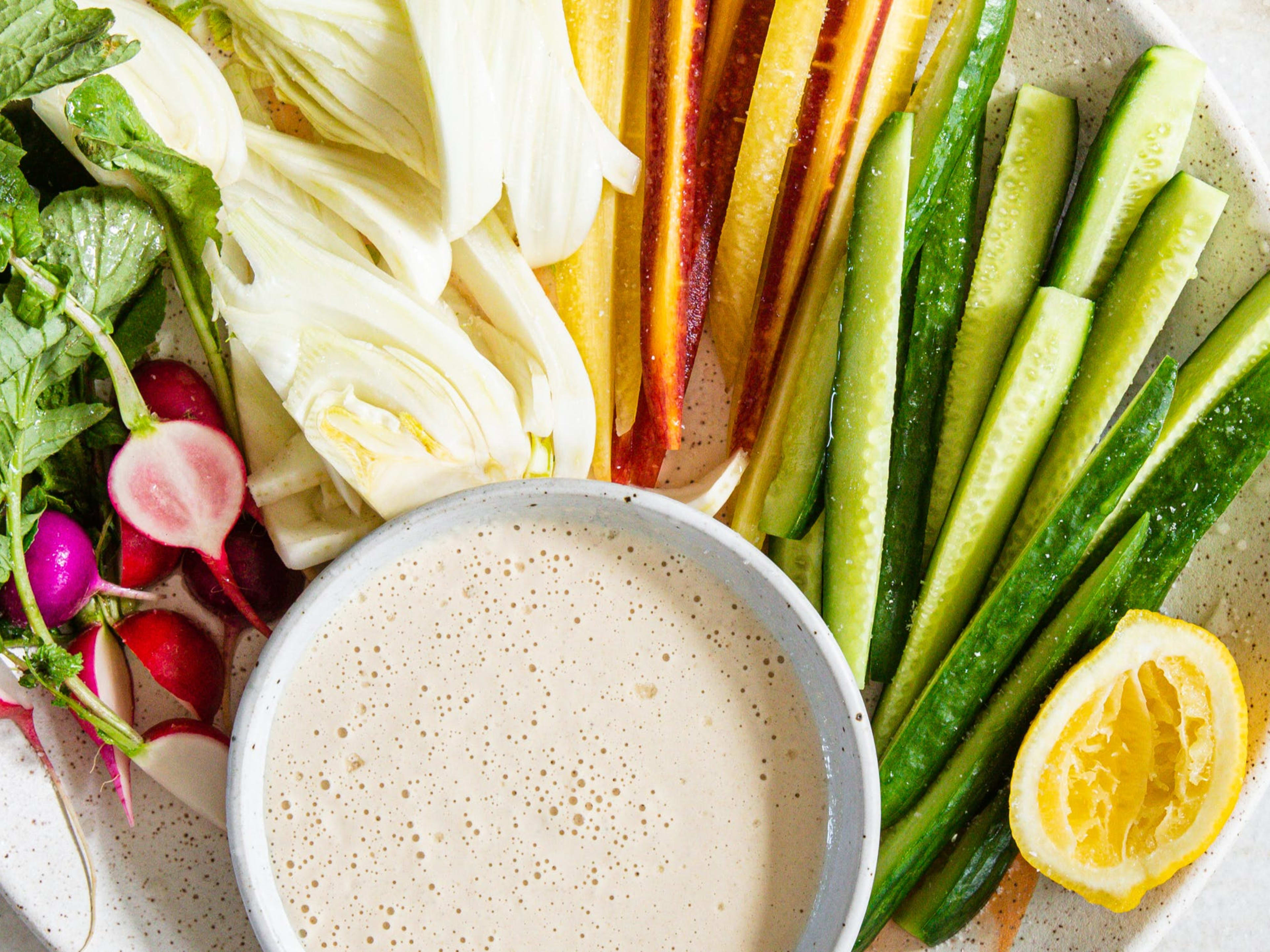 How To Make A Crudité Platter With Whipped Tahini image