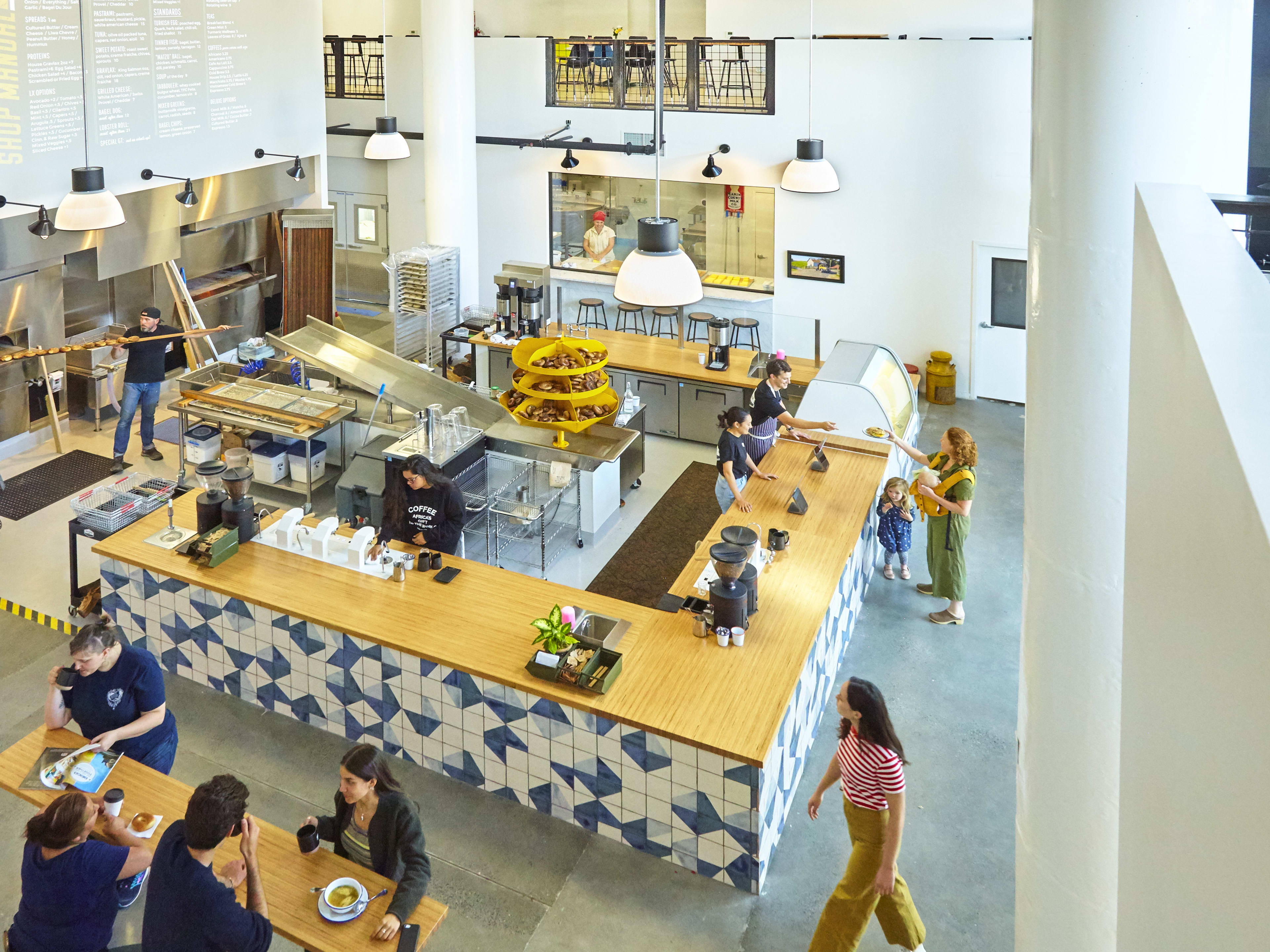 The counter and bagel ovens at Daily Driver