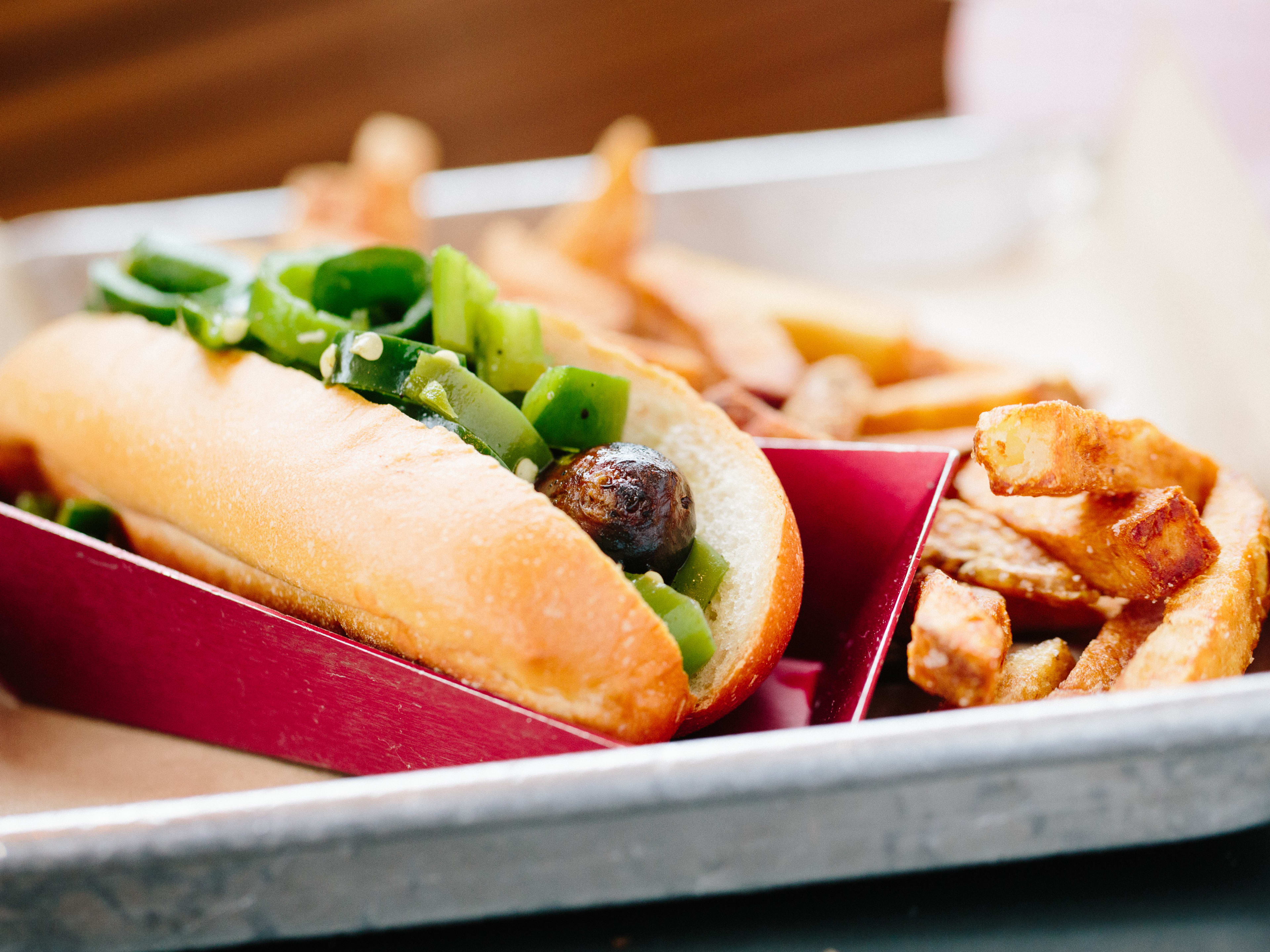 A sausage and fries from Wurstküche.