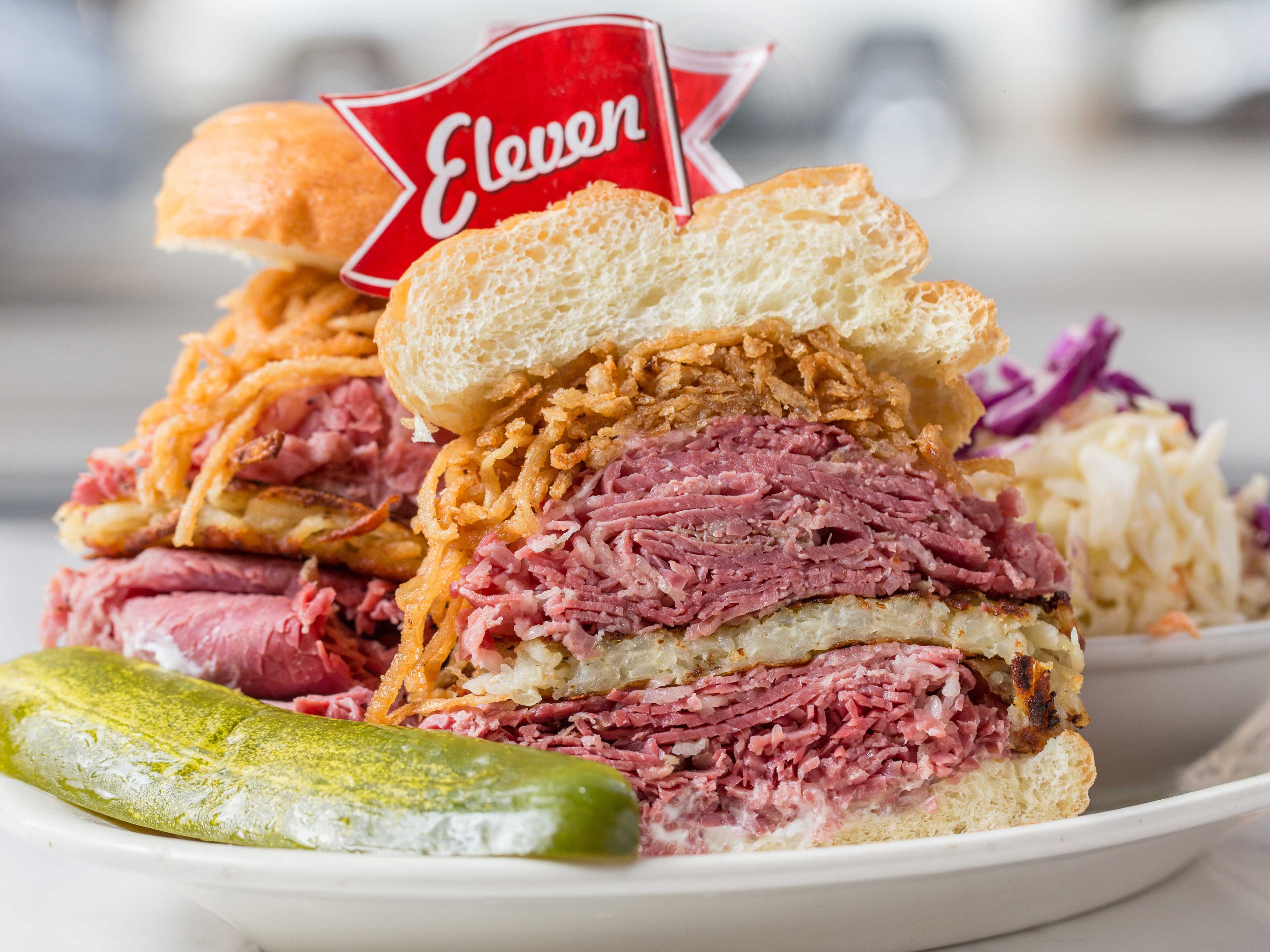 A corned beef sandwich from Eleven City Diner.