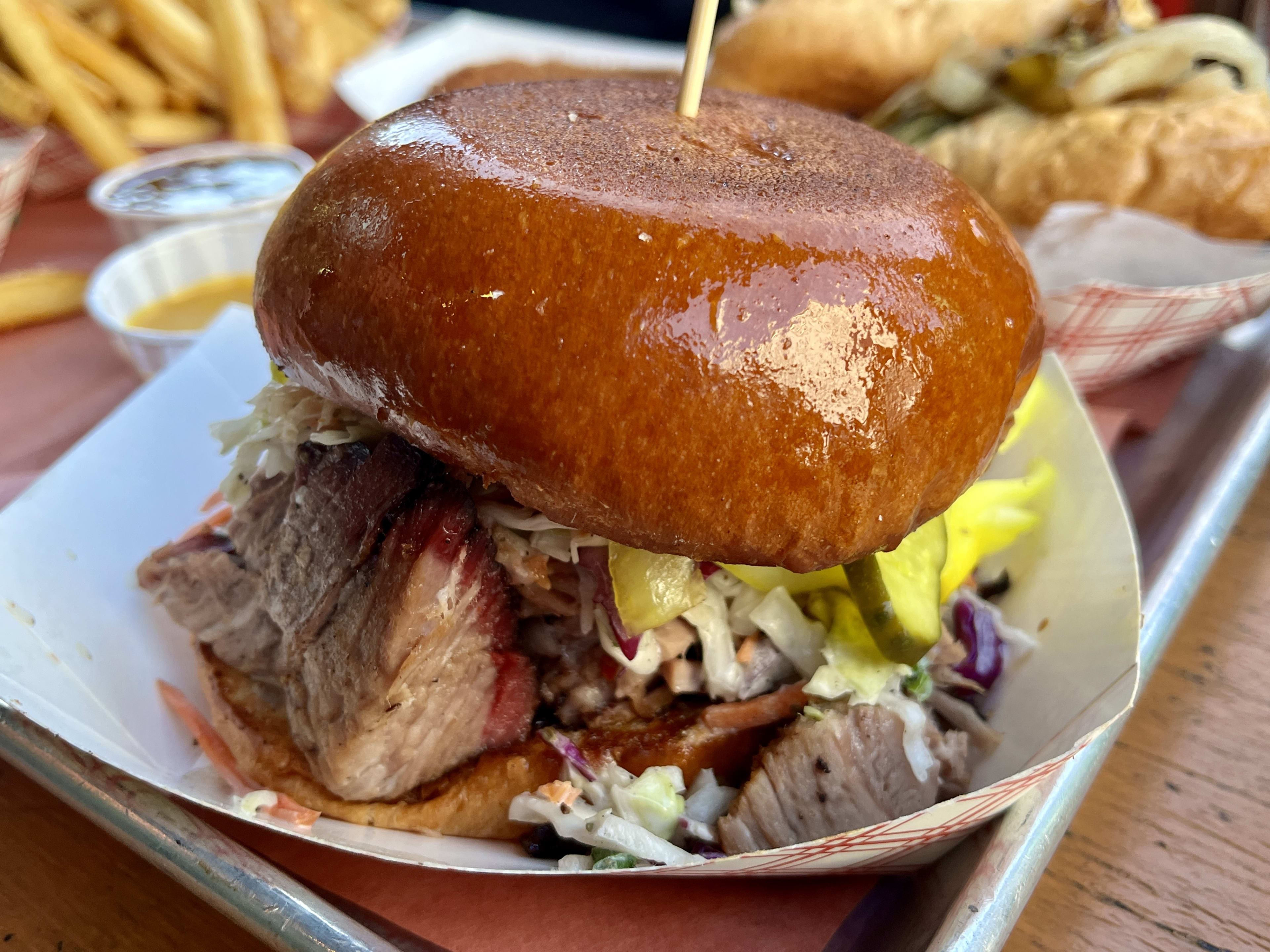 The brisket sandwich at 4505 Burgers and BBQ.