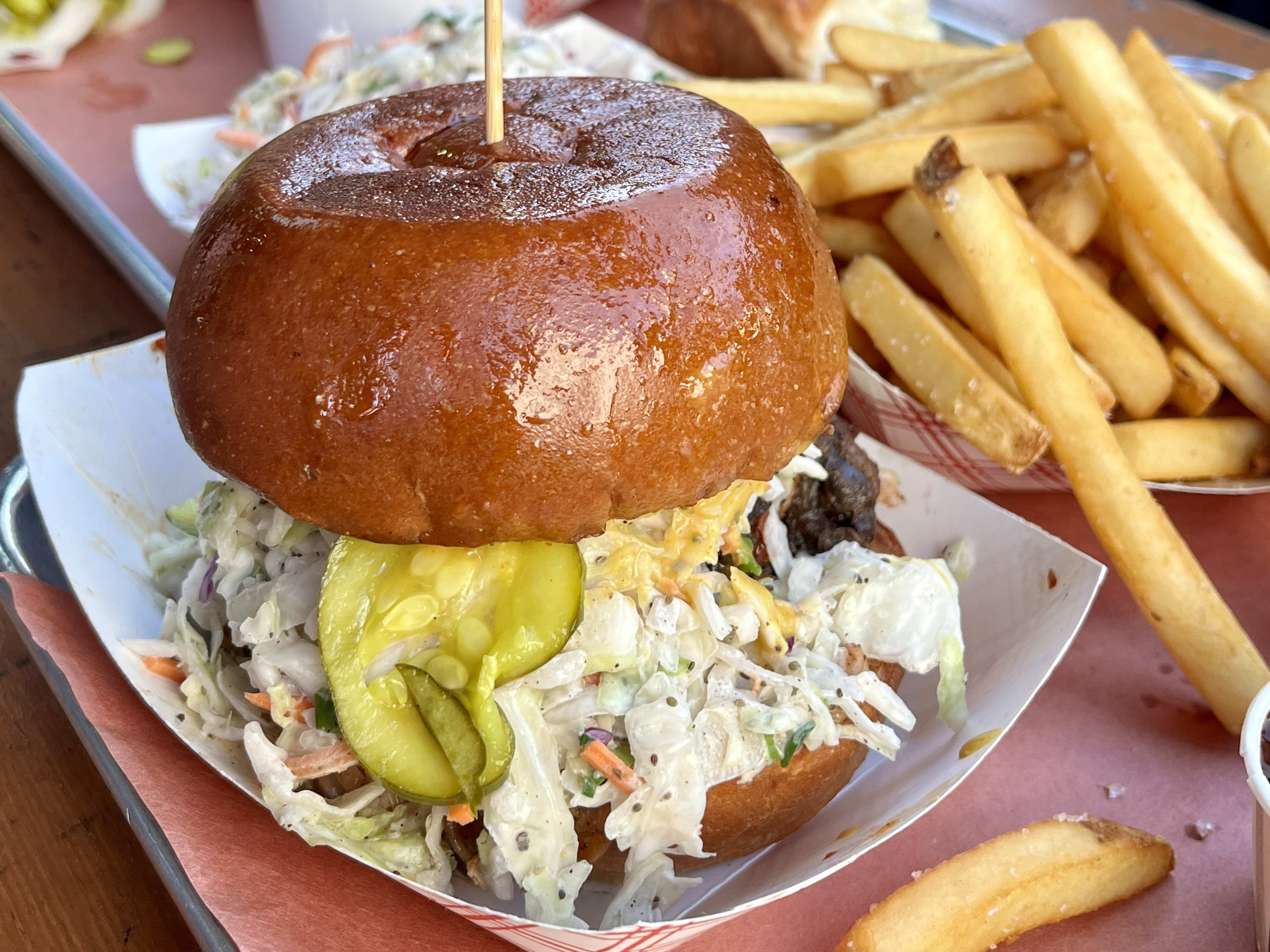 The pulled pork sandwich at 4505 Burgers and BBQ.