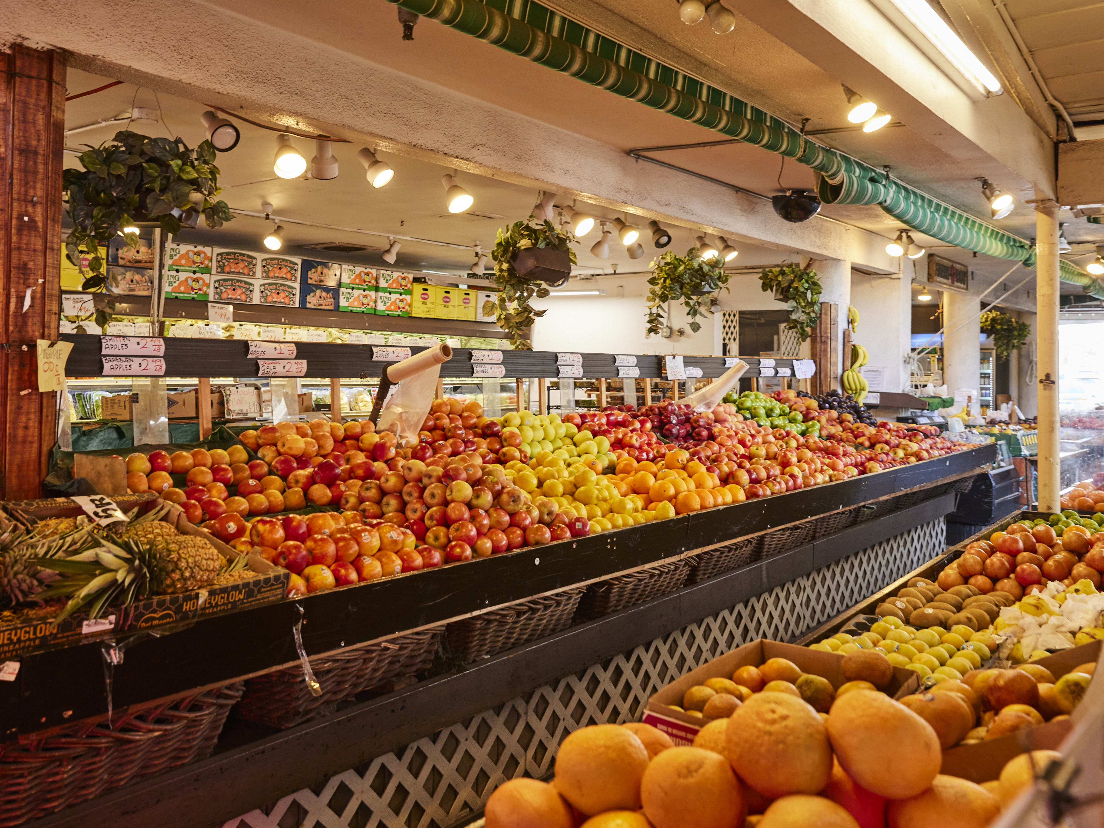 Produce stalls at The Original Farmers Market.