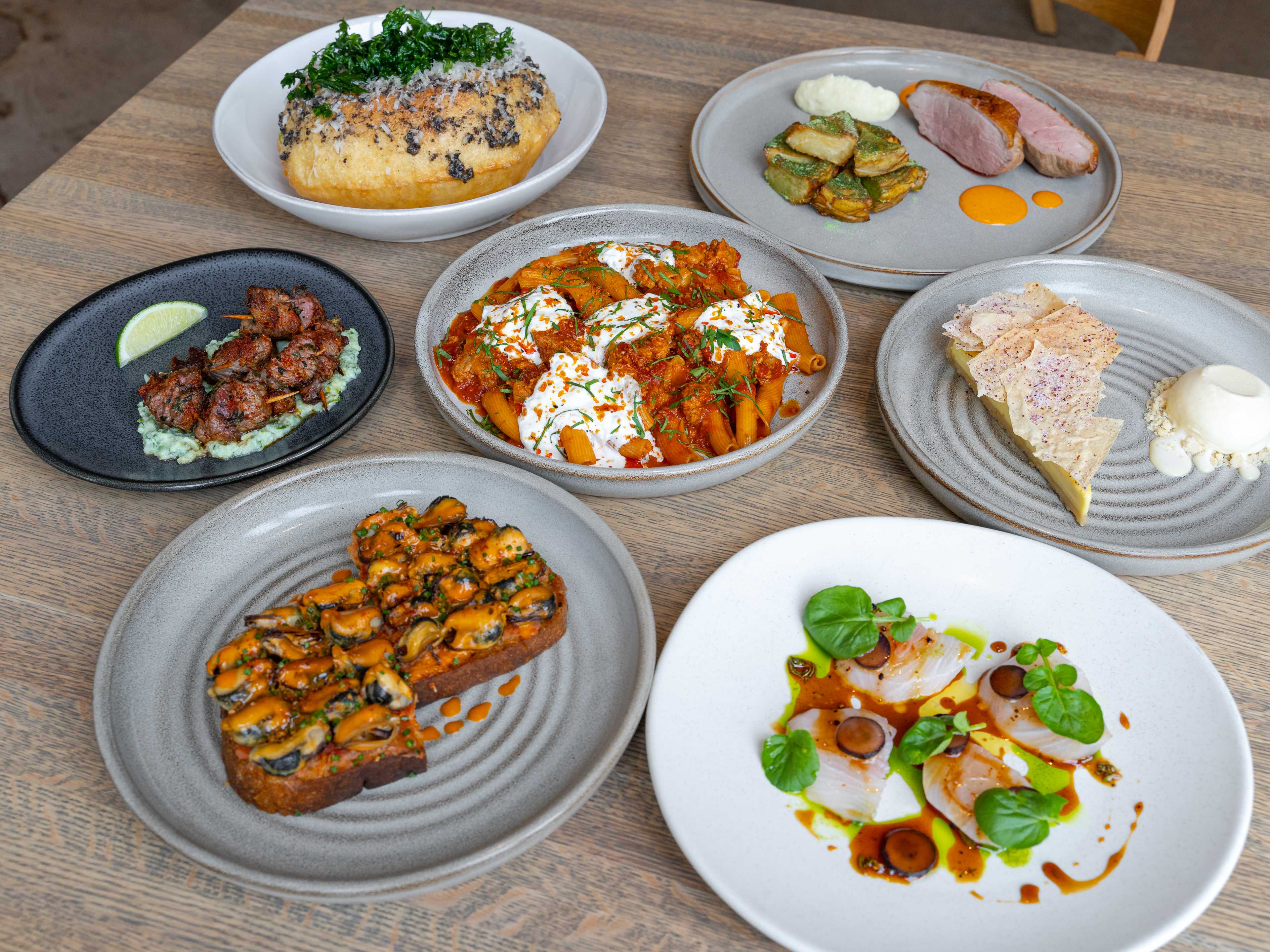 A spread of dishes from Apolonia.