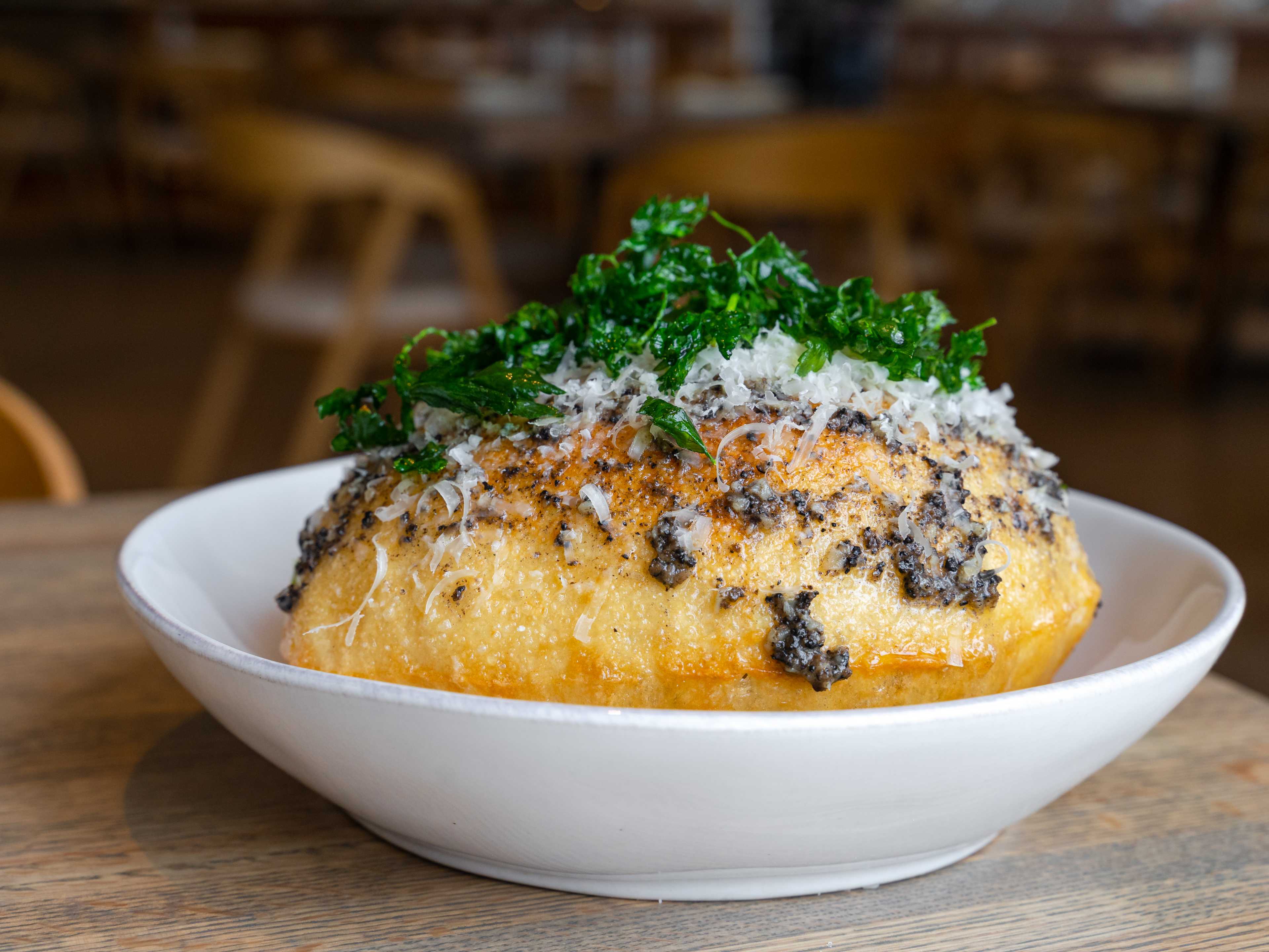 The black truffle puff bread from Apolonia.