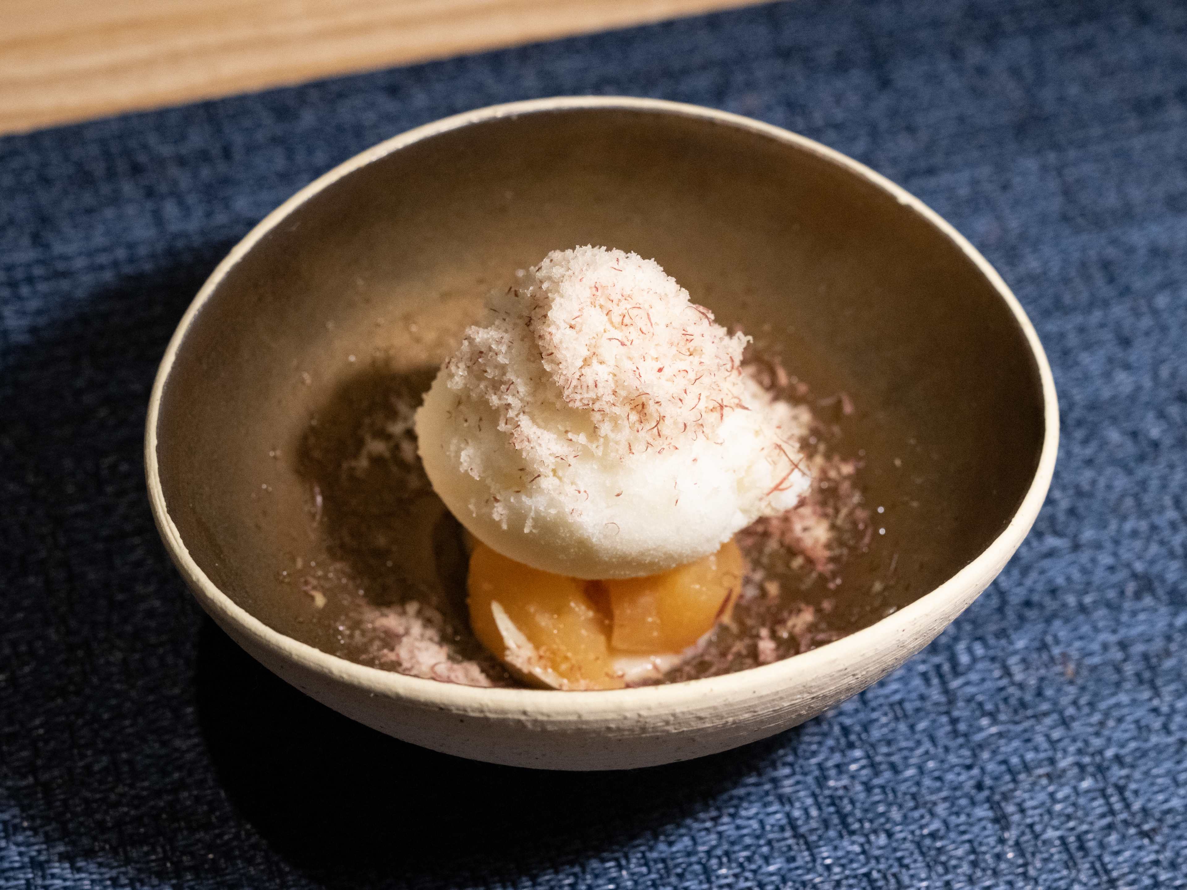 apple dessert with whipped cream on top