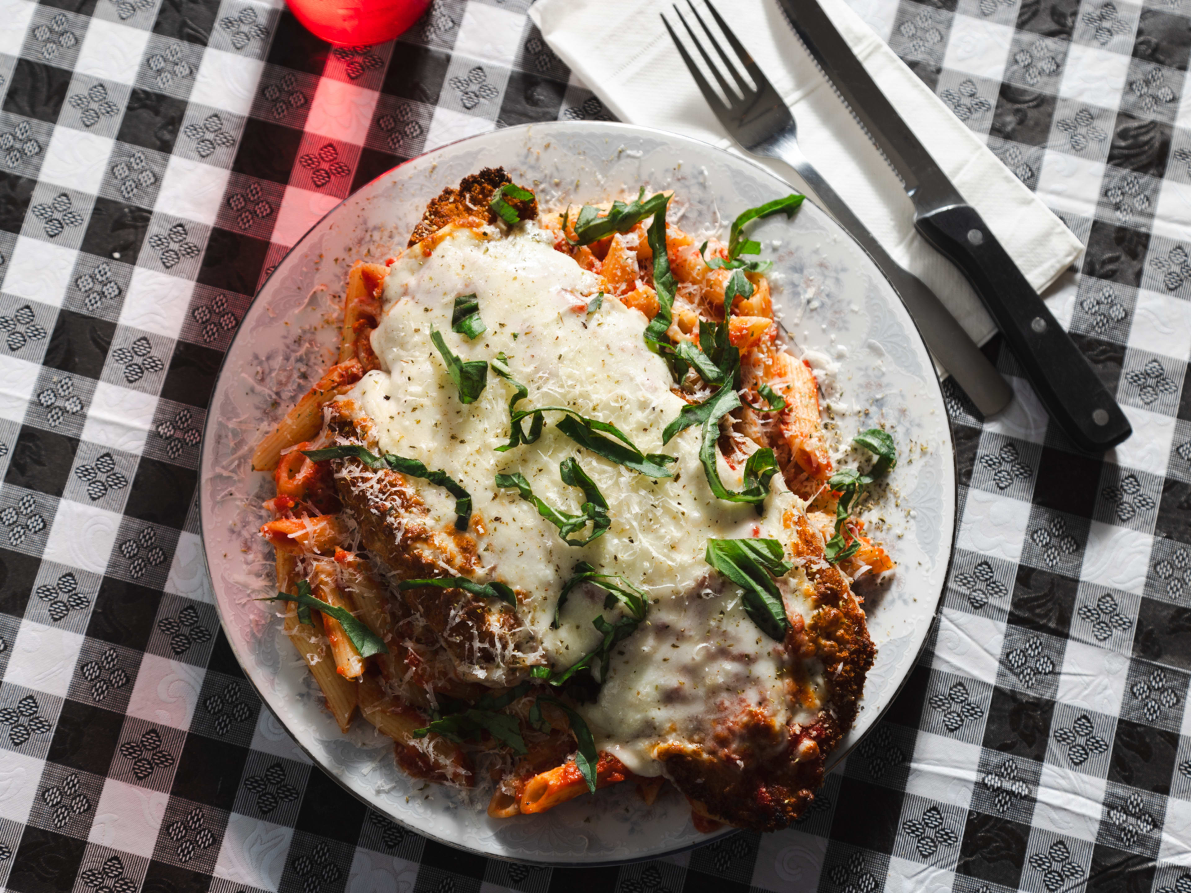 Here's a plate of chicken parmesan at Bar Jawn.