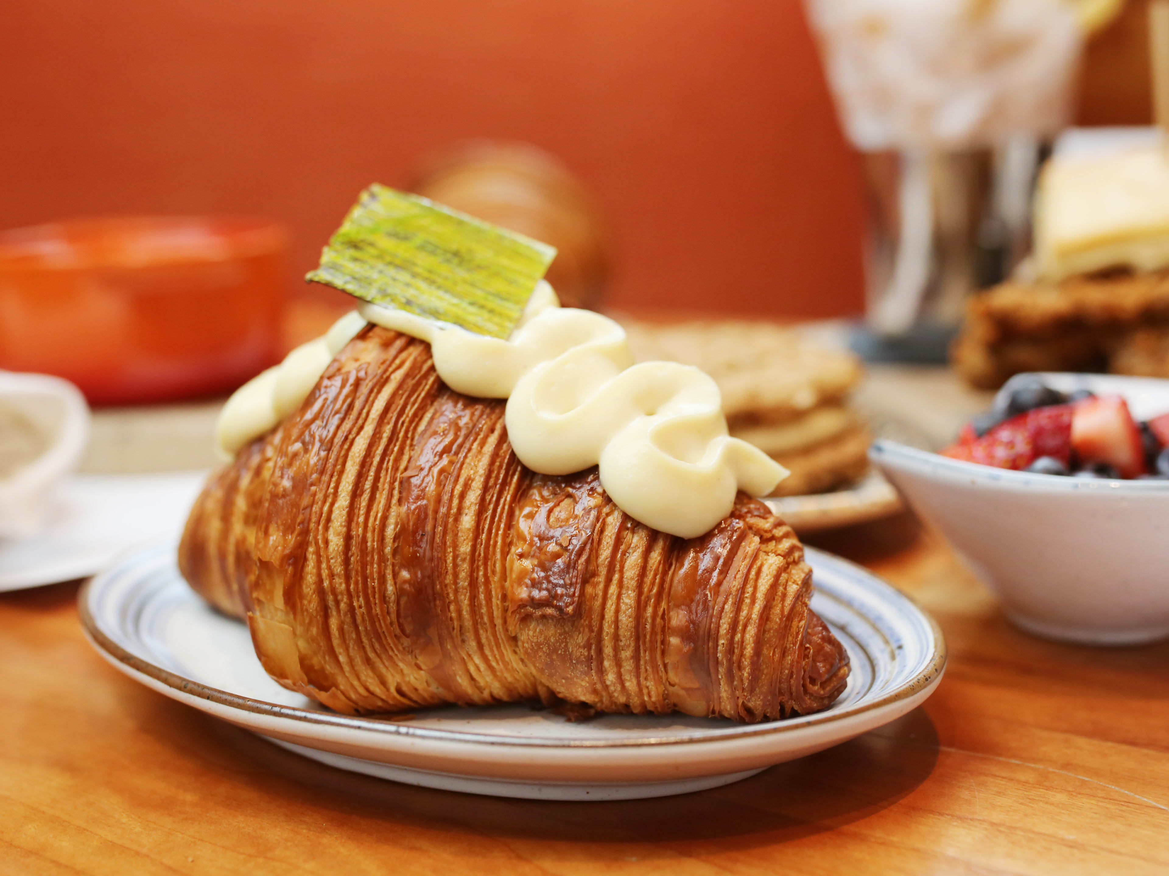 A croissant on a table at The Butter Milk Ranch