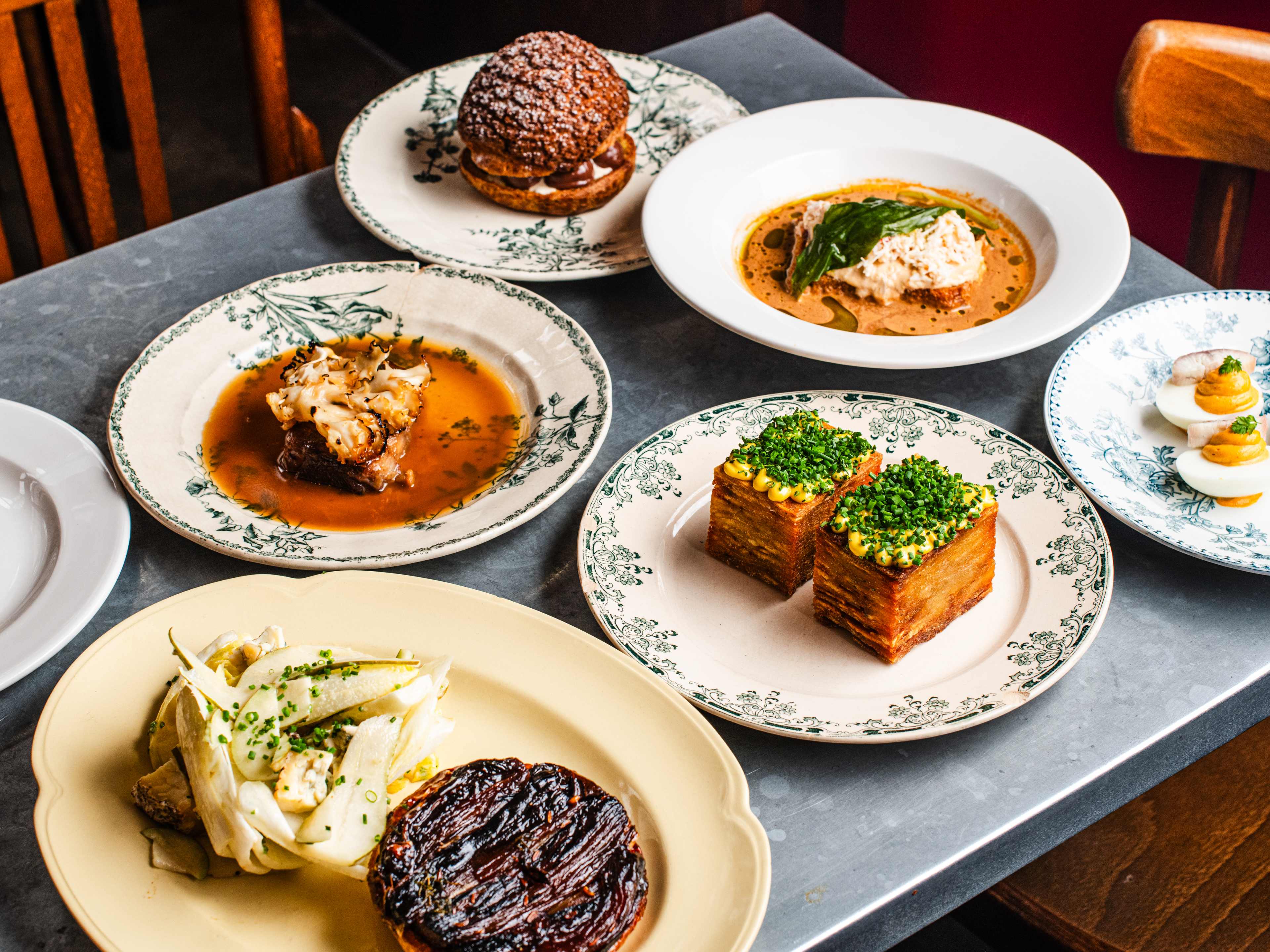 A spread of food from Camille in Borough Market.