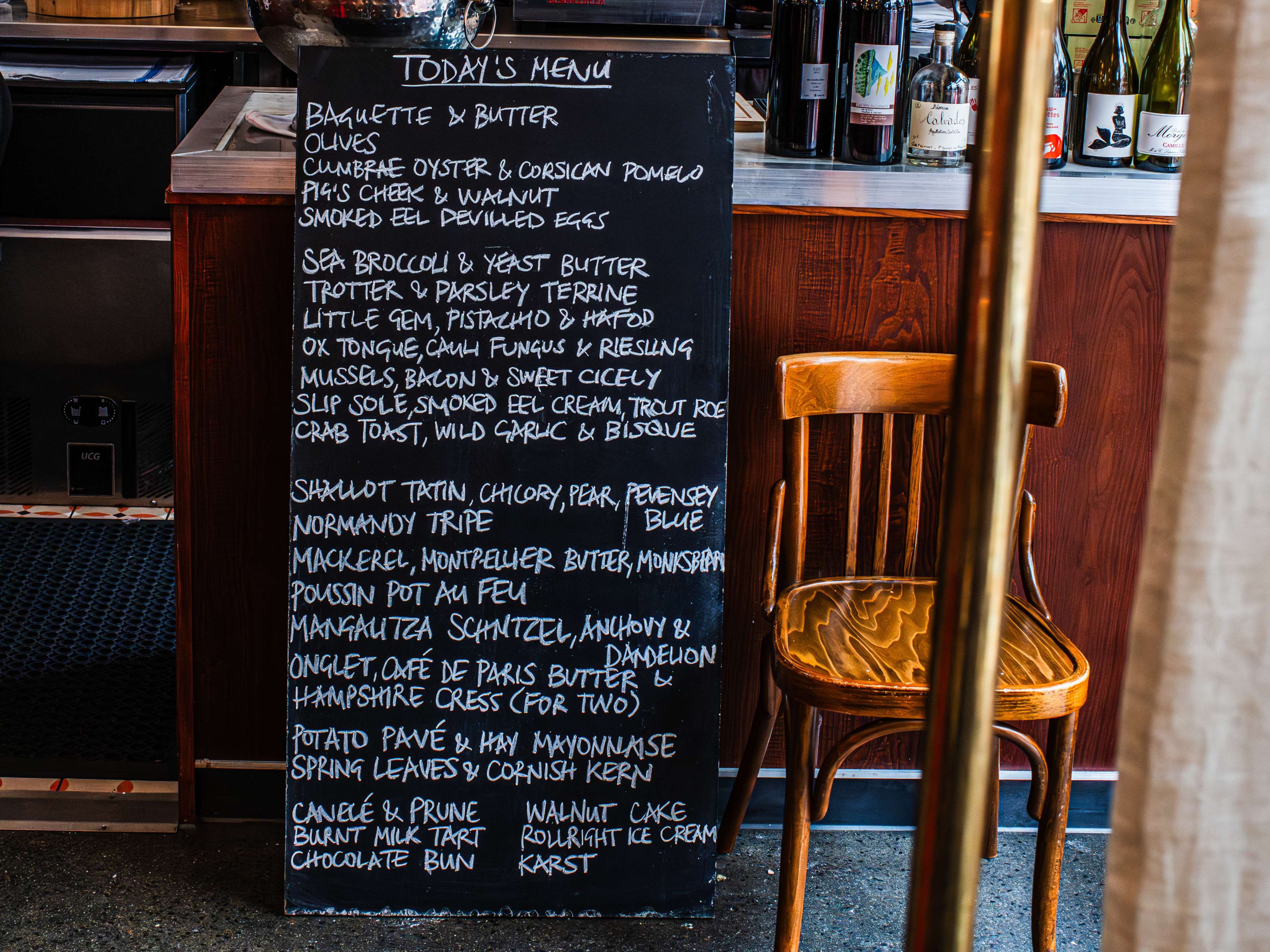 The blackboard menu from Camille