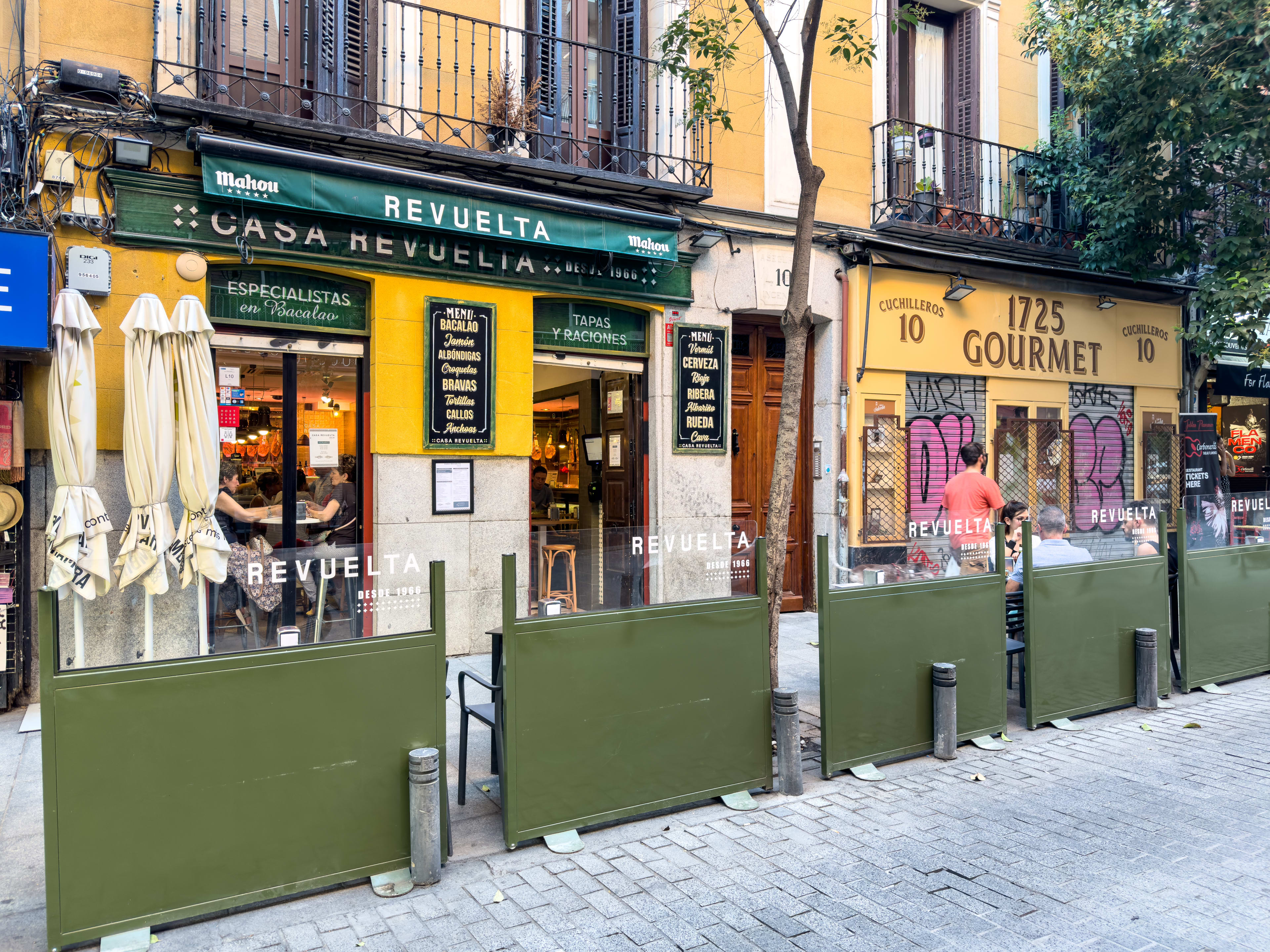 The exterior of Casa Revuelta in Madrid, Spain.