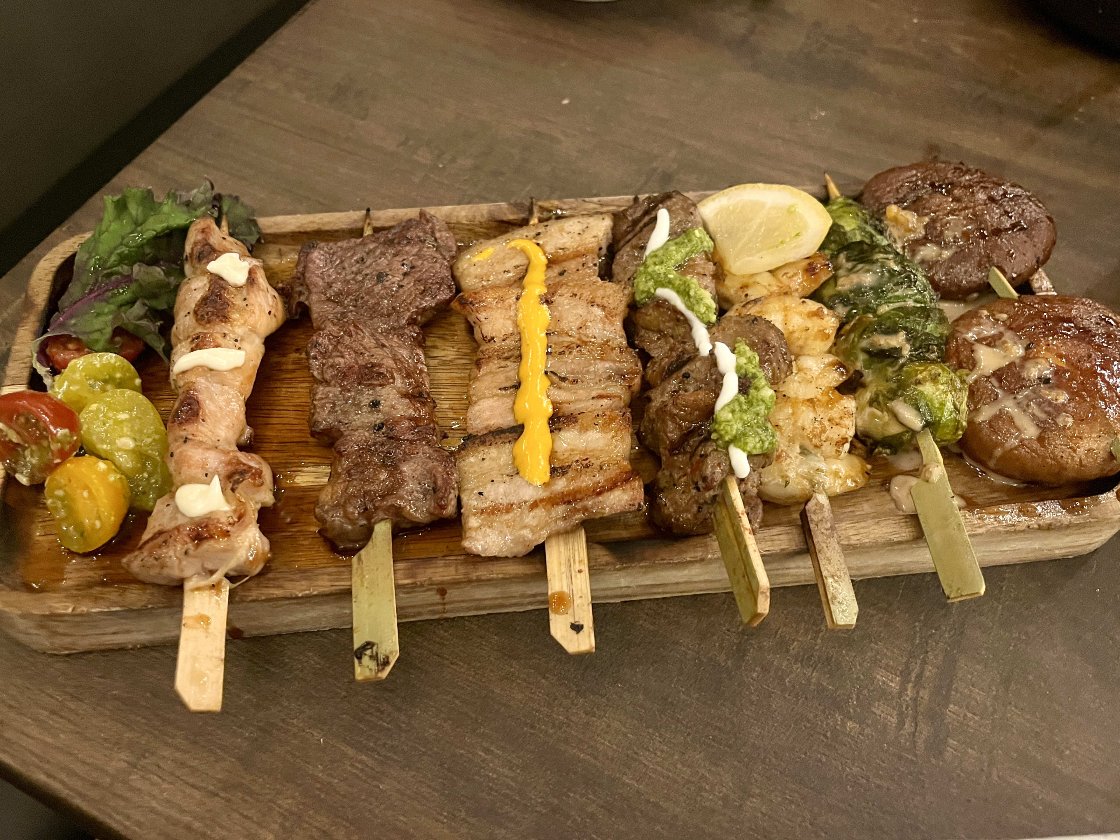 The skewers at Chome.