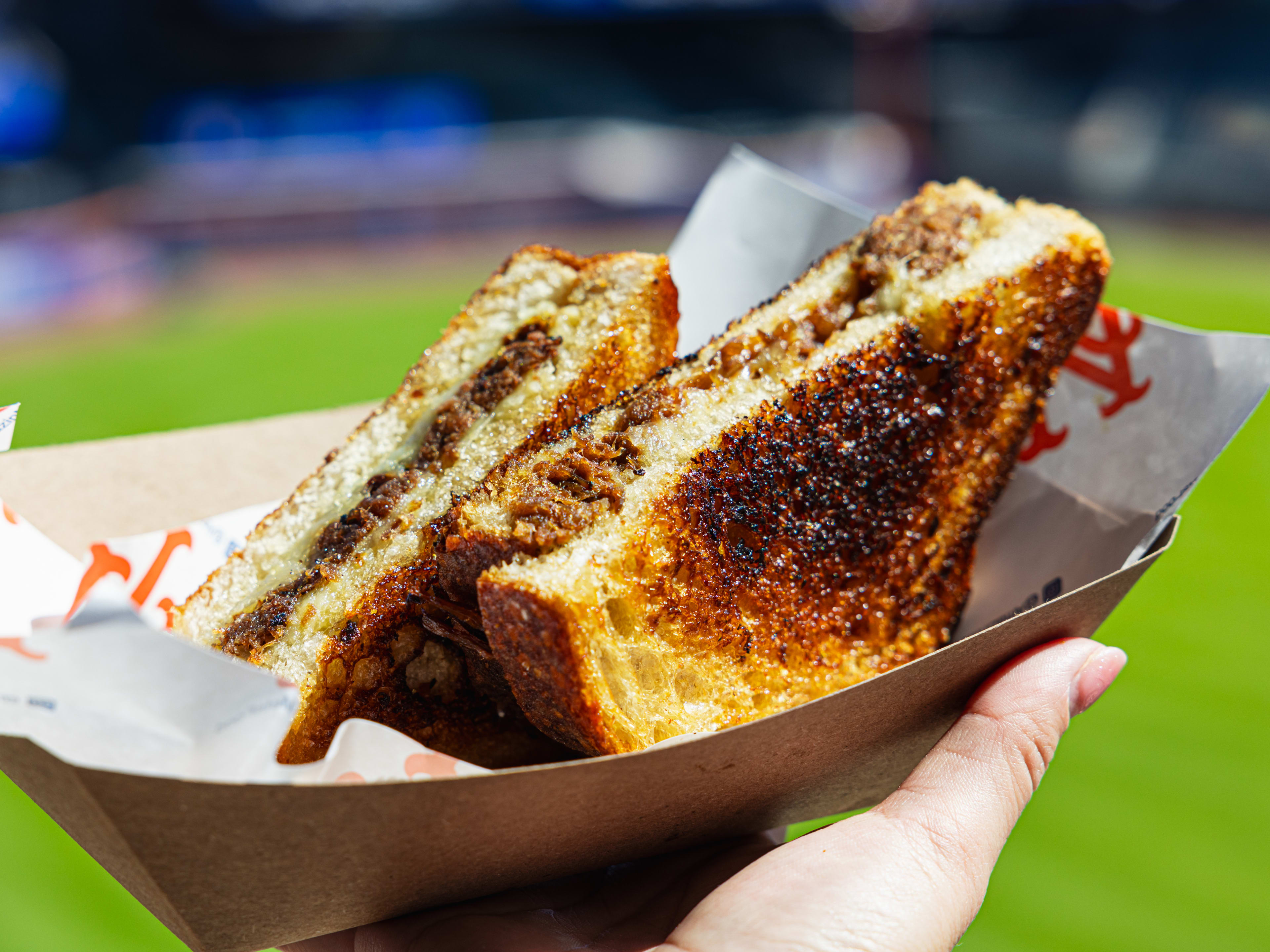 a brisket grilled cheese