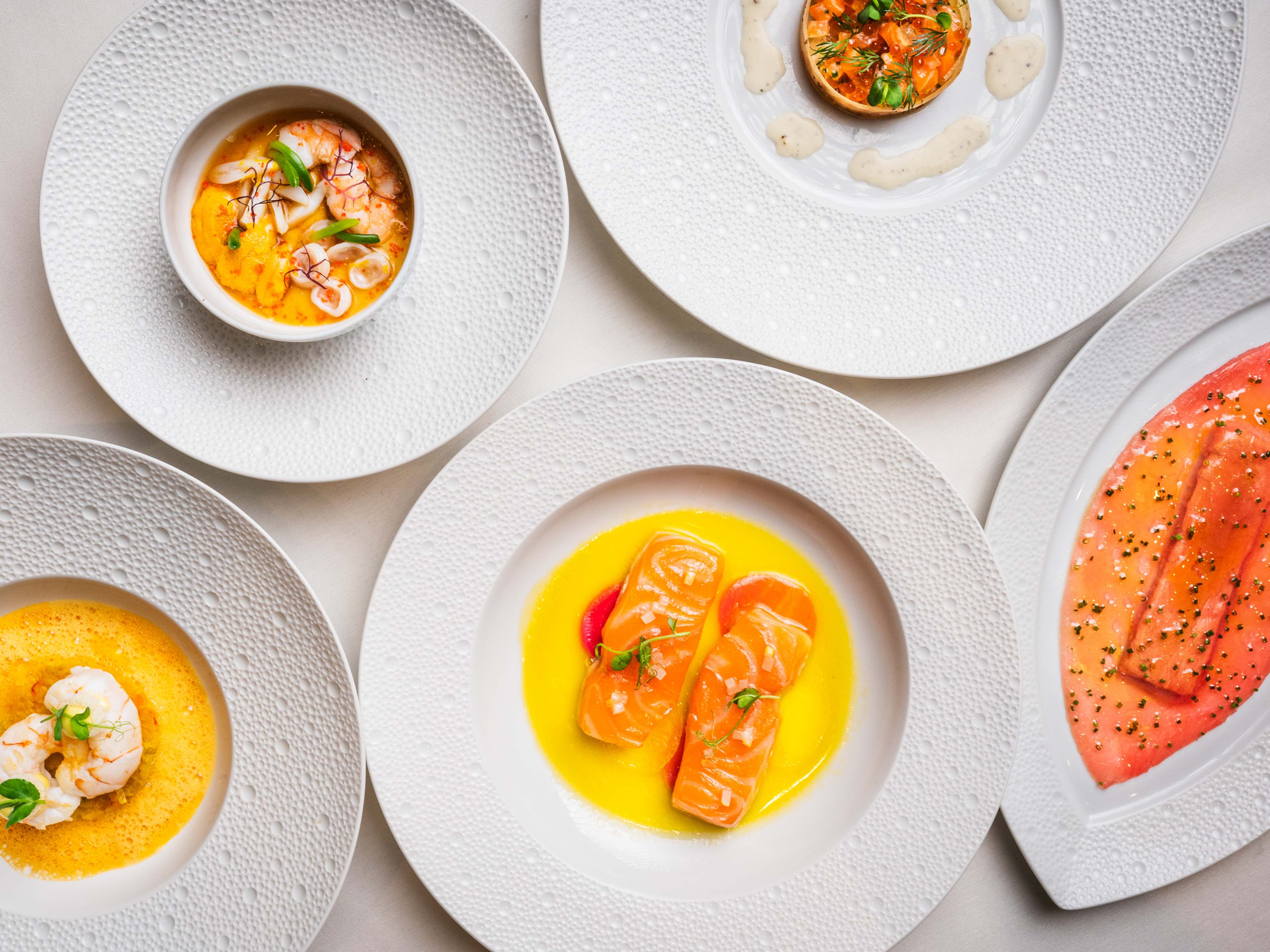 A spread of dishes from Le Bernardin.