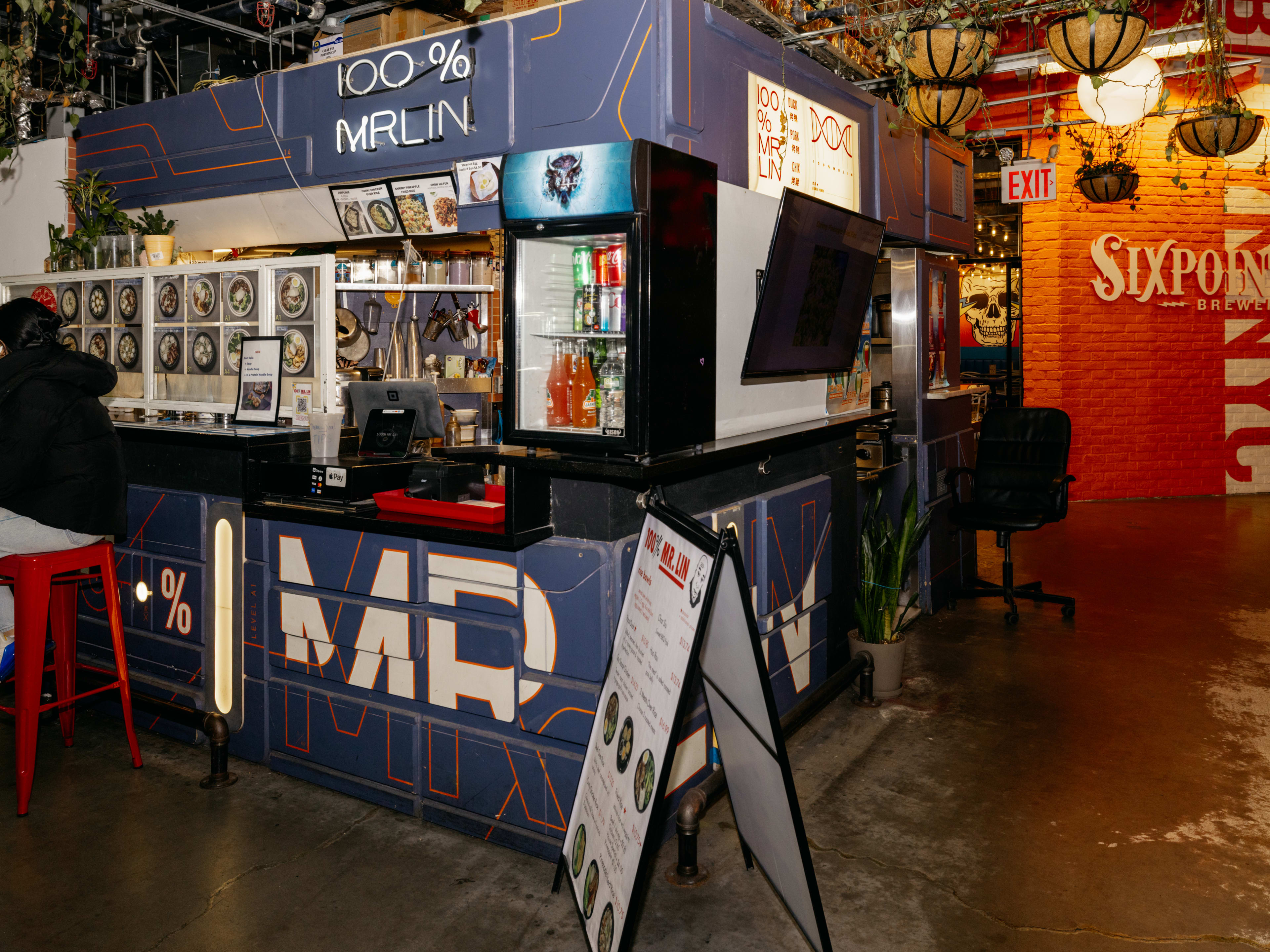 100% Mr. Lin's food stall in DeKalb Market Hall.