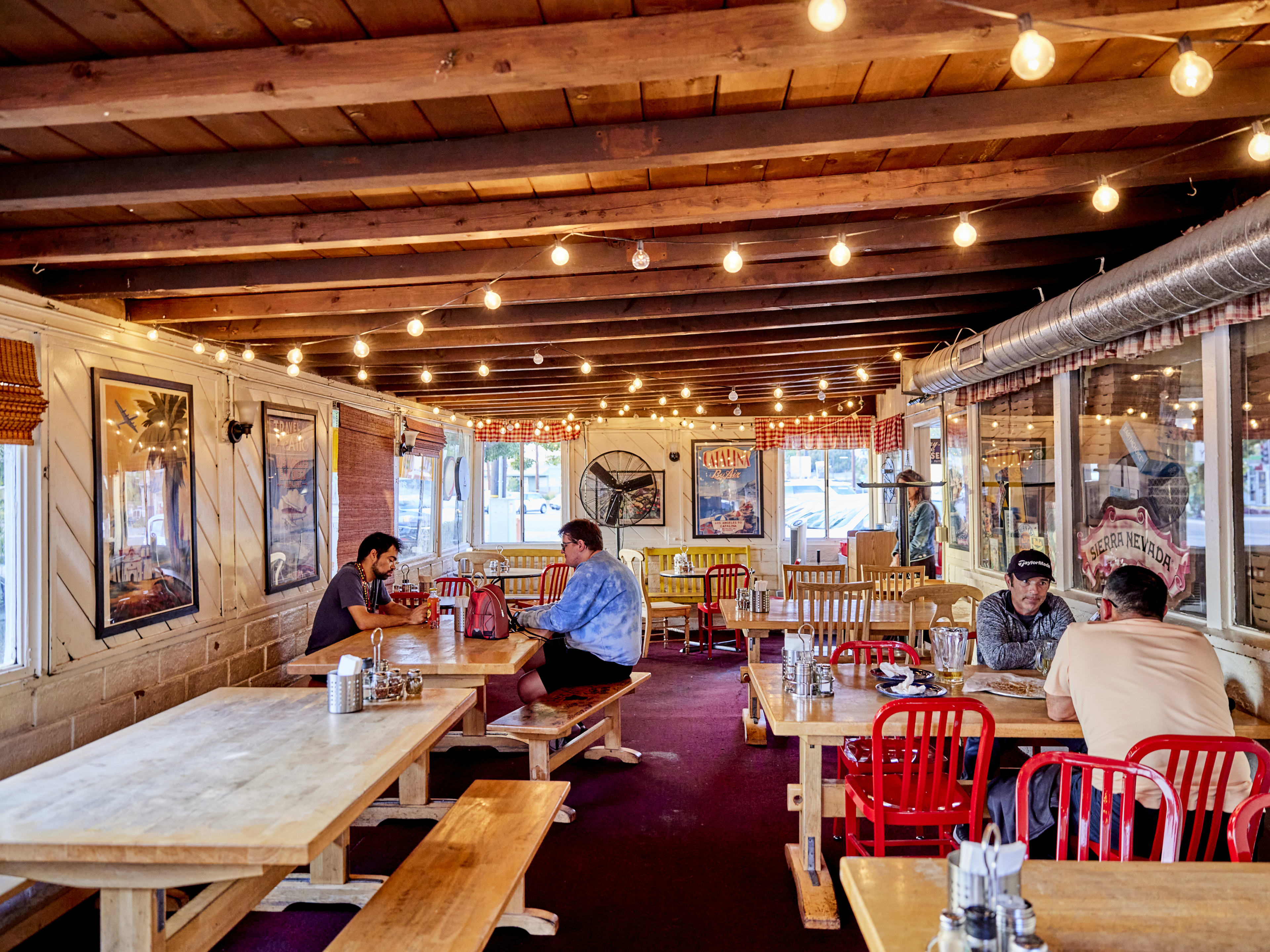 The interior dining area at Dino's.