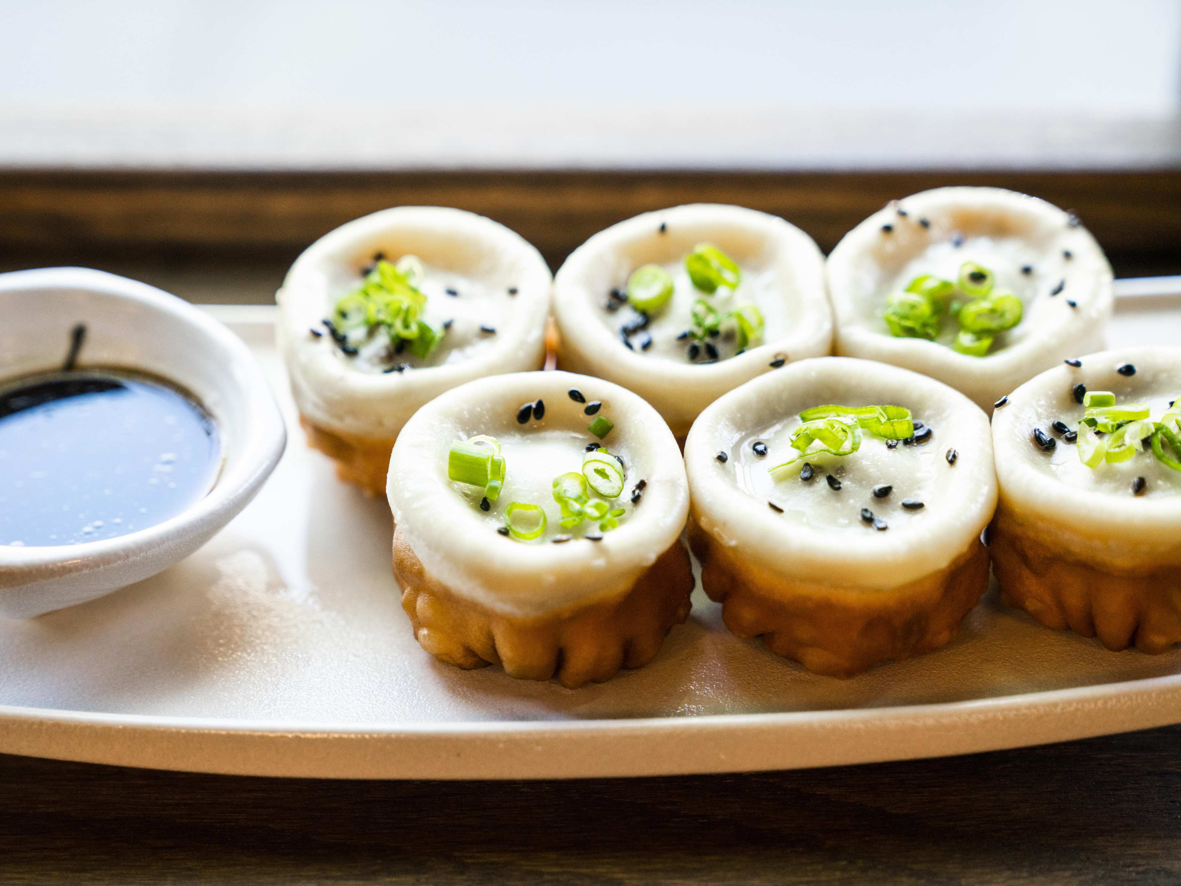 The pan-fried pork bao from Dumpling Story