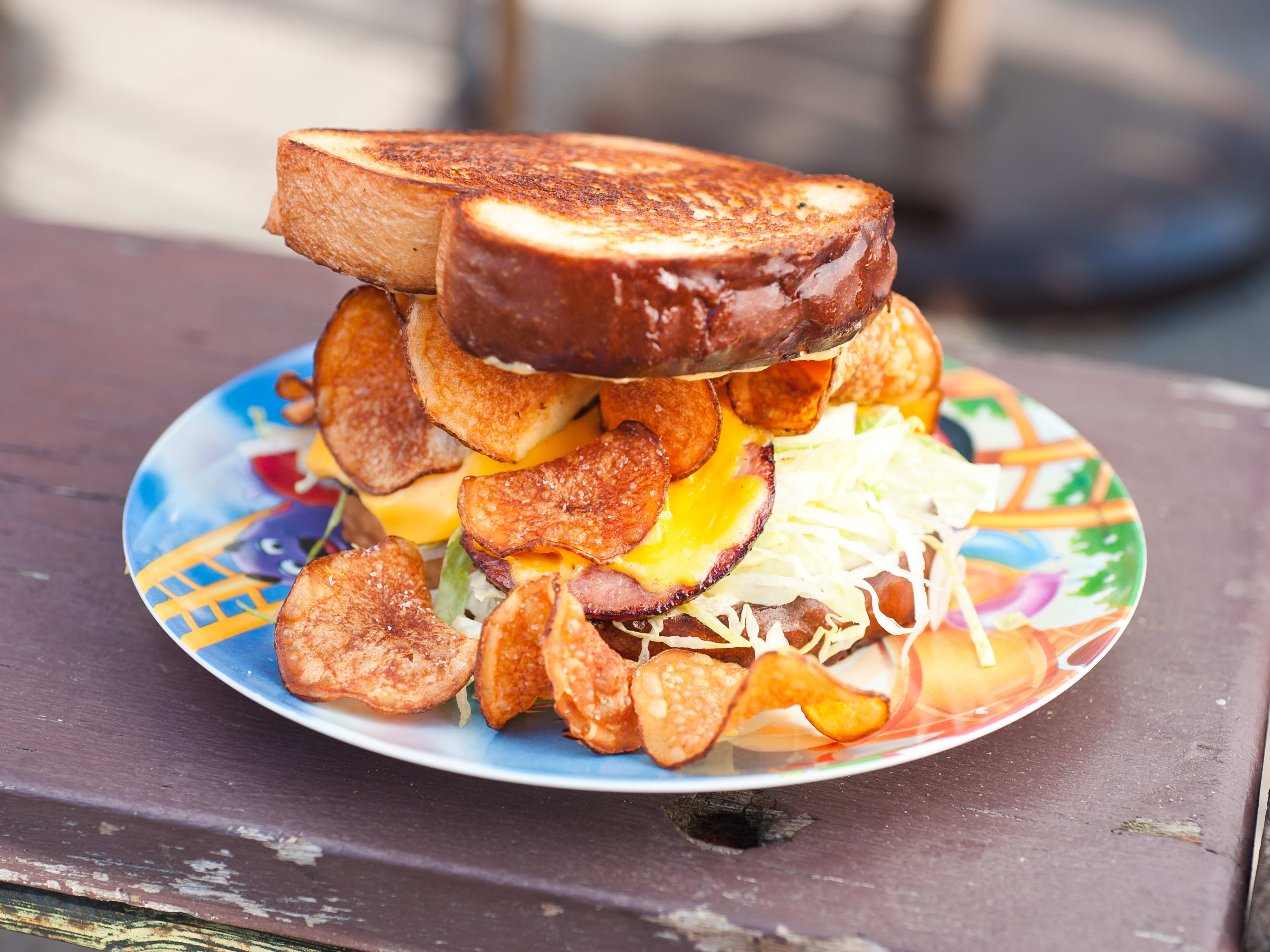 Fried bologna sandwich at Turkey and the Wolf.