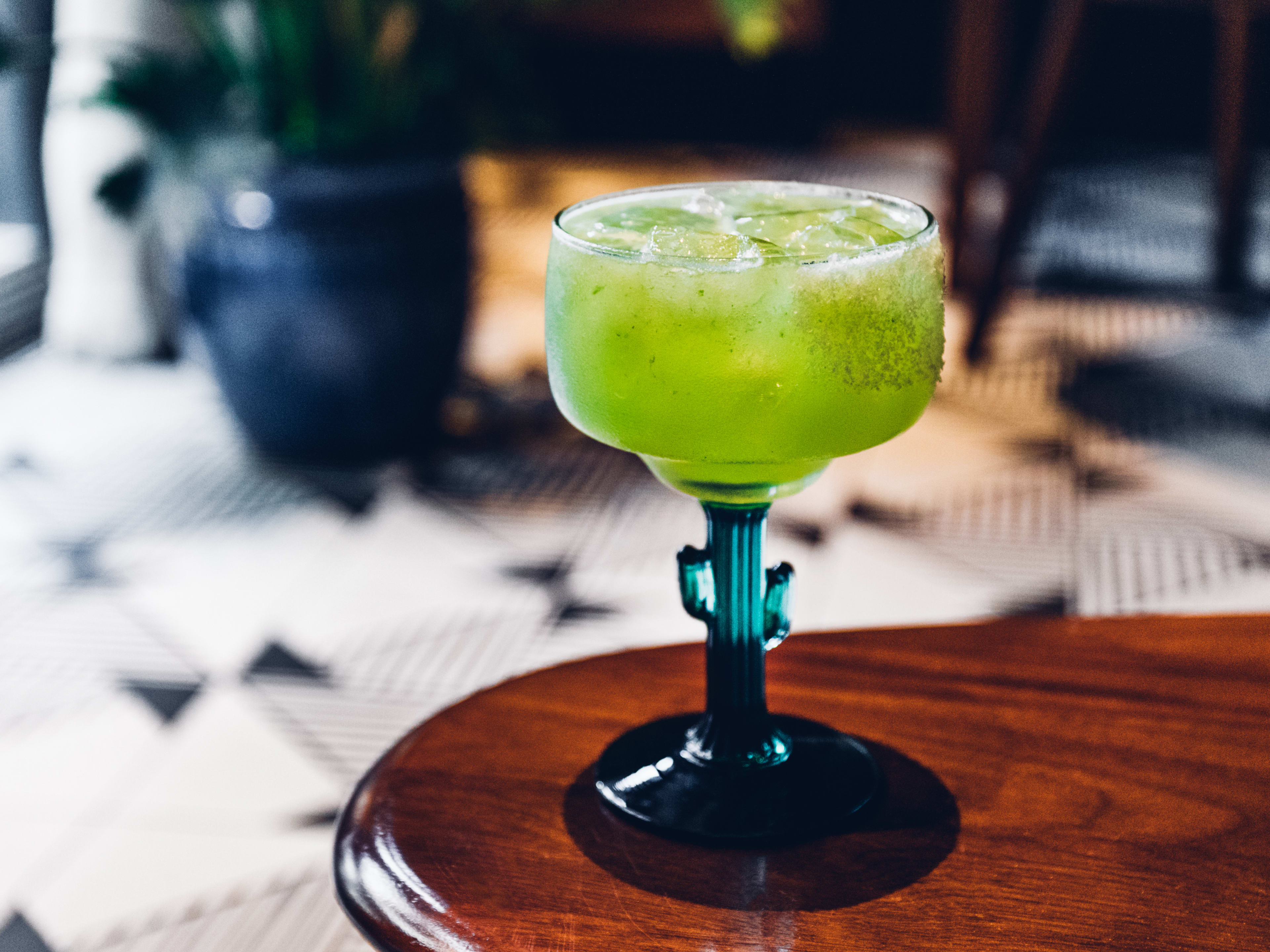 cocktail in cactus shaped glass